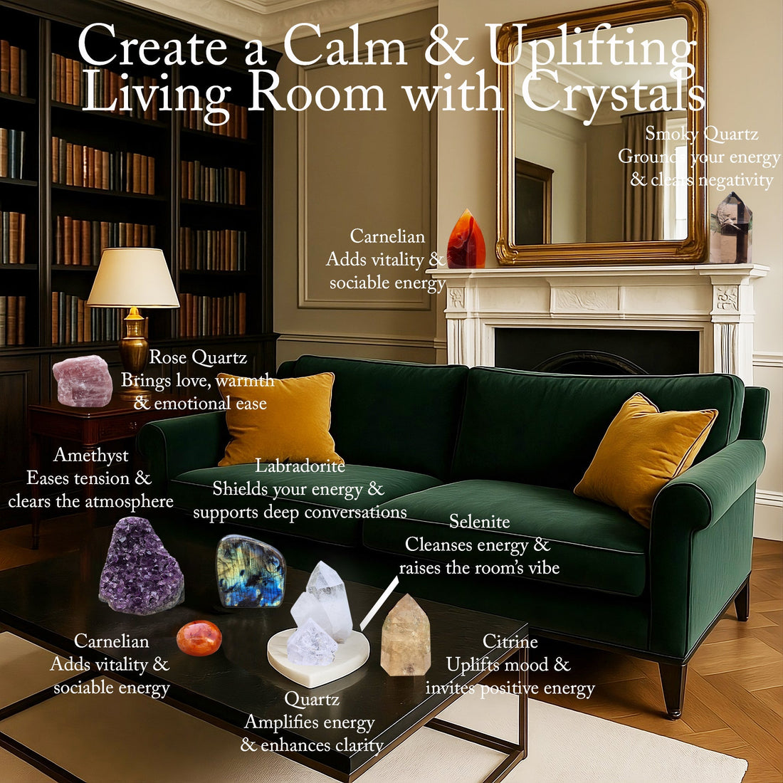 From Calm Nights to Social Vibes: Crystals for a Versatile Living Room