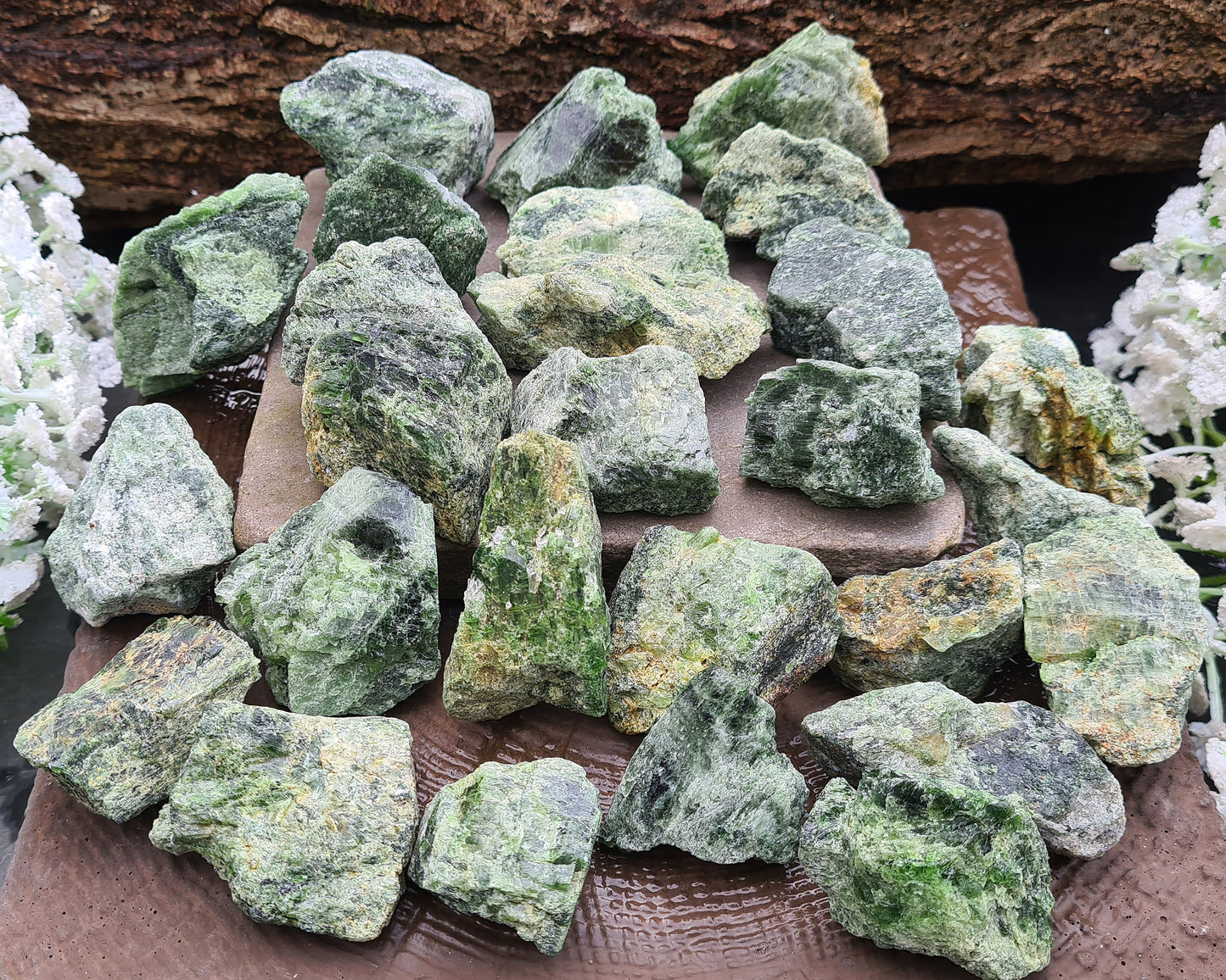 Diopside, natural crystal | Represents emotional support and grounding