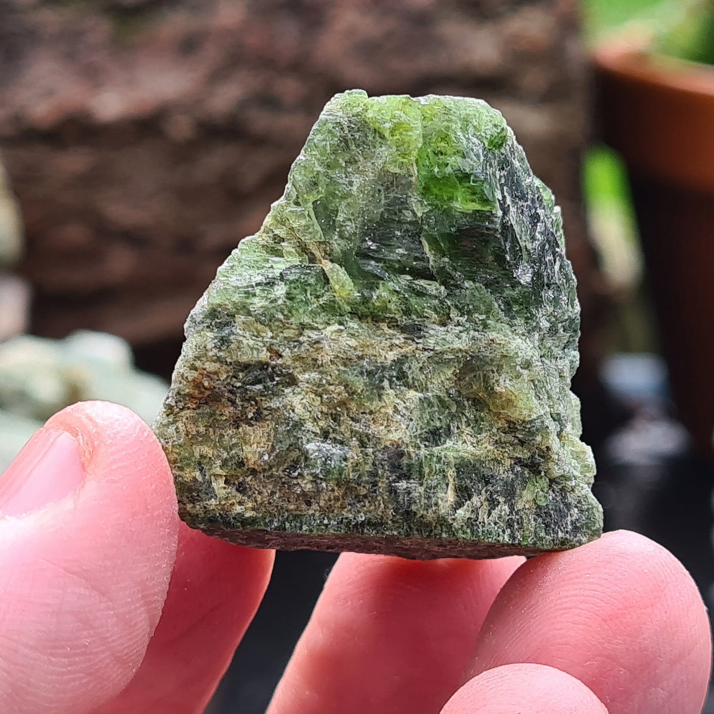 Diopside, natural crystal | Represents emotional support and grounding