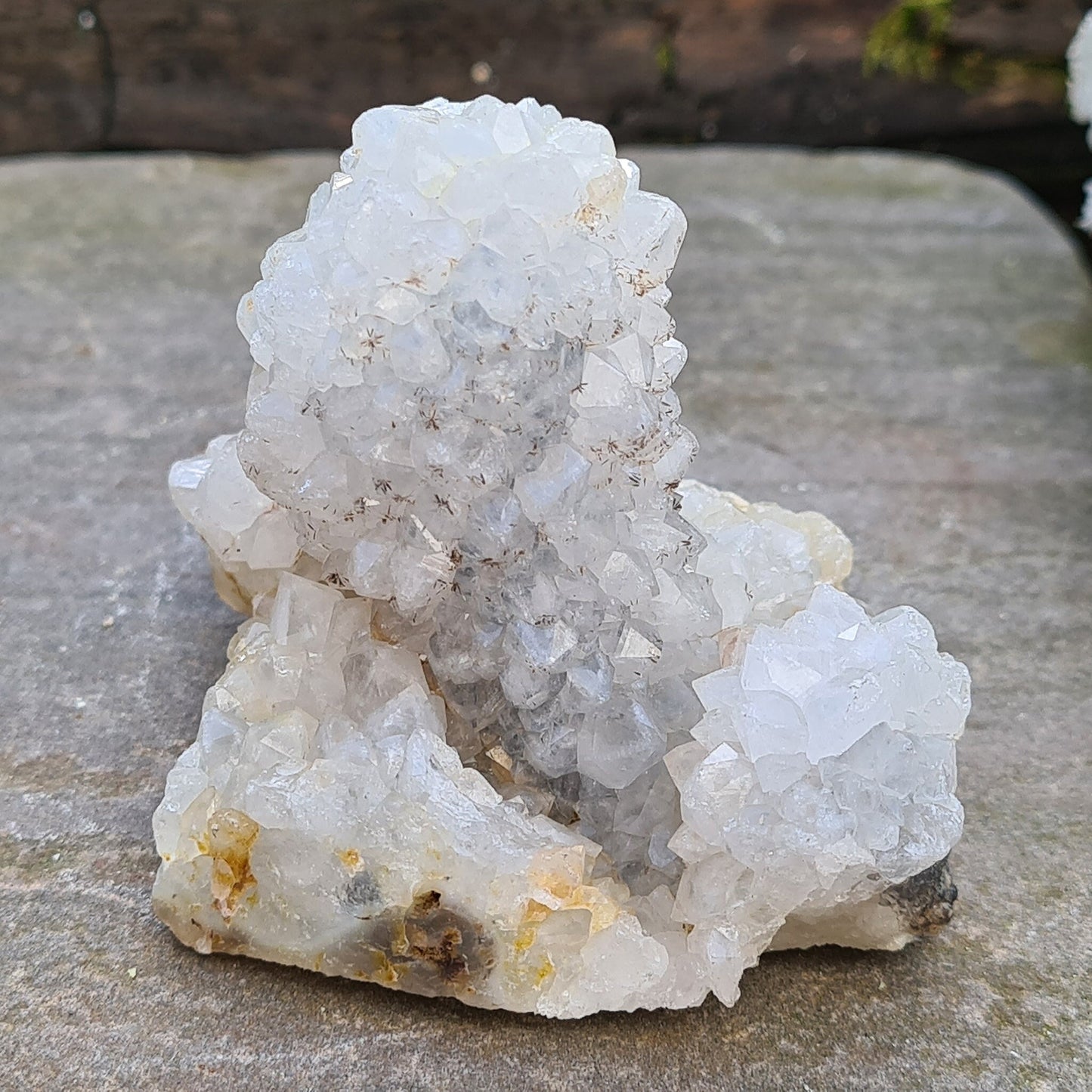This unique Stalactite Quartz formation grows from mineral-rich water dripping from cave ceilings, creating layered elongated crystals. This piece also resembles Spirit Quartz, offering a rare and beautiful addition to your collection.