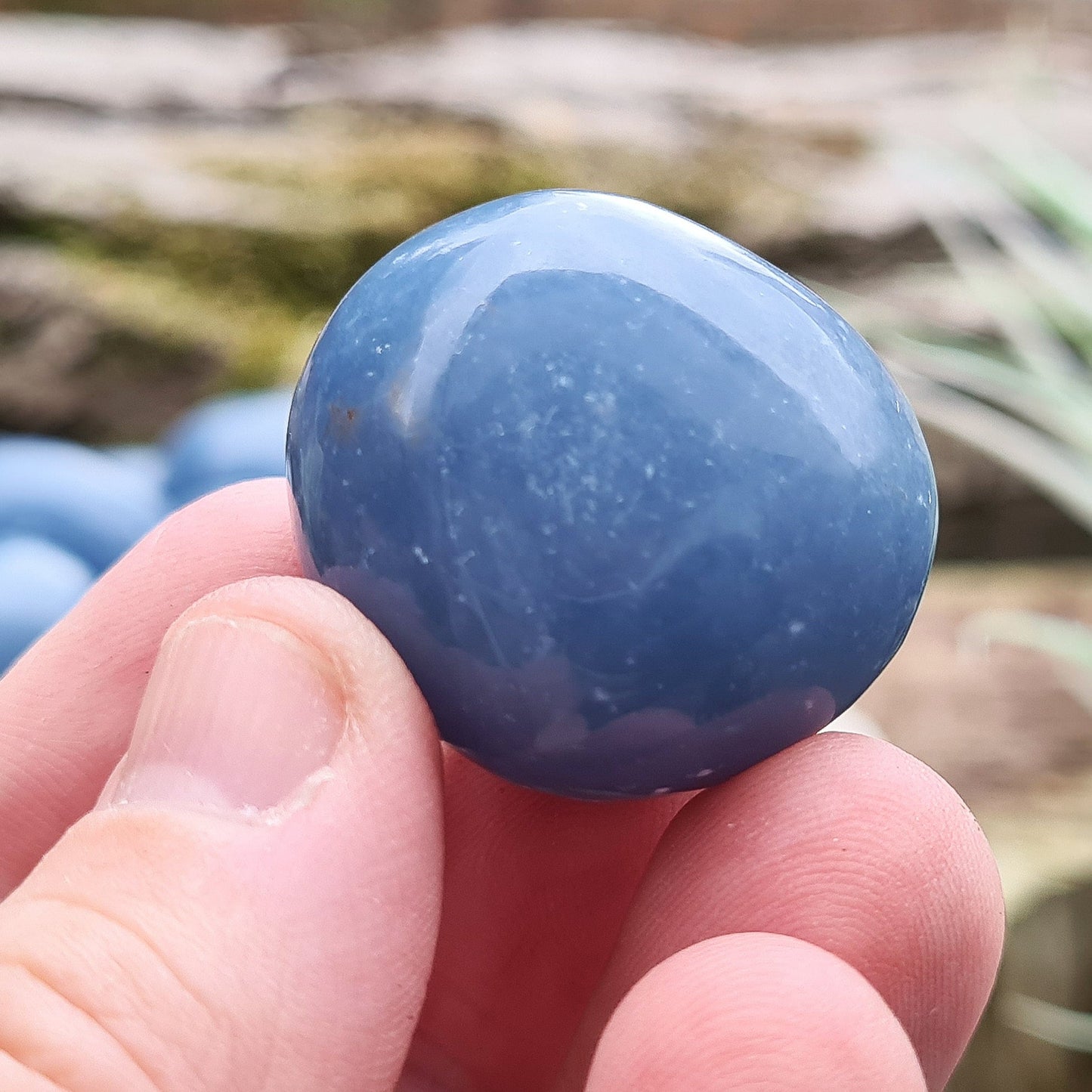 Angelite Extra Large Tumble Stone | Inner Peace | Spiritual Gift | Calming Energy Crystal
