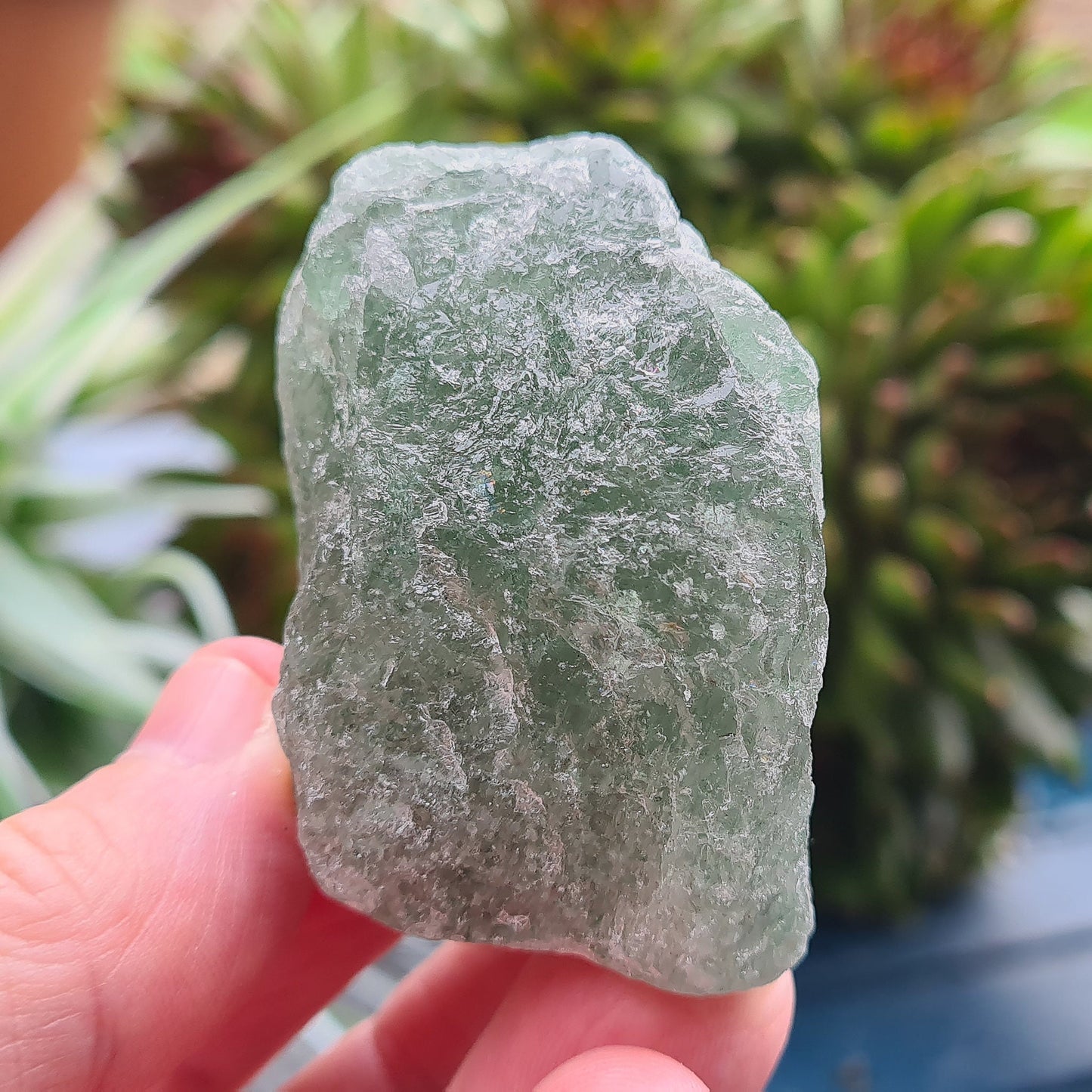 This rare Green Tanzurine, also known as Emerald Tanzurine, comes from northern Tanzania’s Massai tribal land. It consists of high-purity Quartz with Fuchsite inclusions, giving the crystal its rich, vibrant green colour.