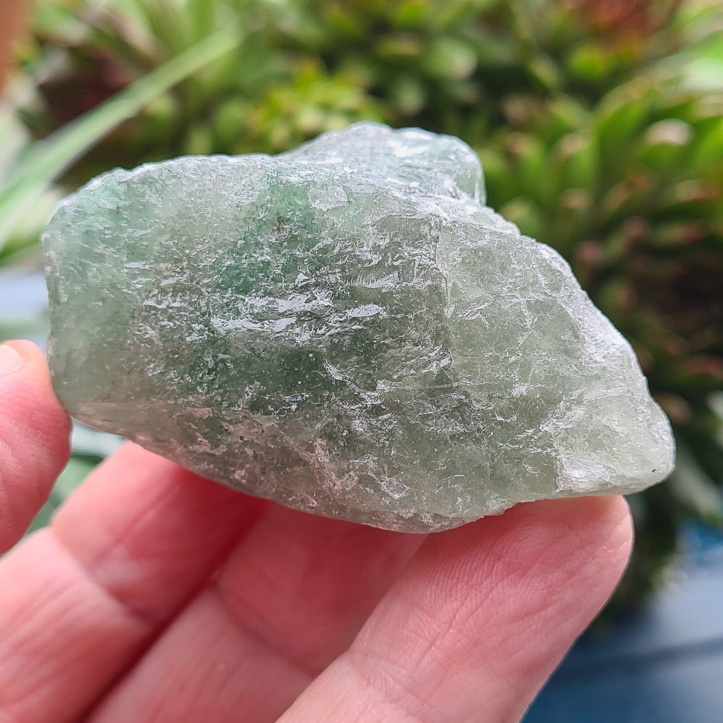 This rare Green Tanzurine, also known as Emerald Tanzurine, comes from northern Tanzania’s Massai tribal land. It consists of high-purity Quartz with Fuchsite inclusions, giving the crystal its rich, vibrant green colour.