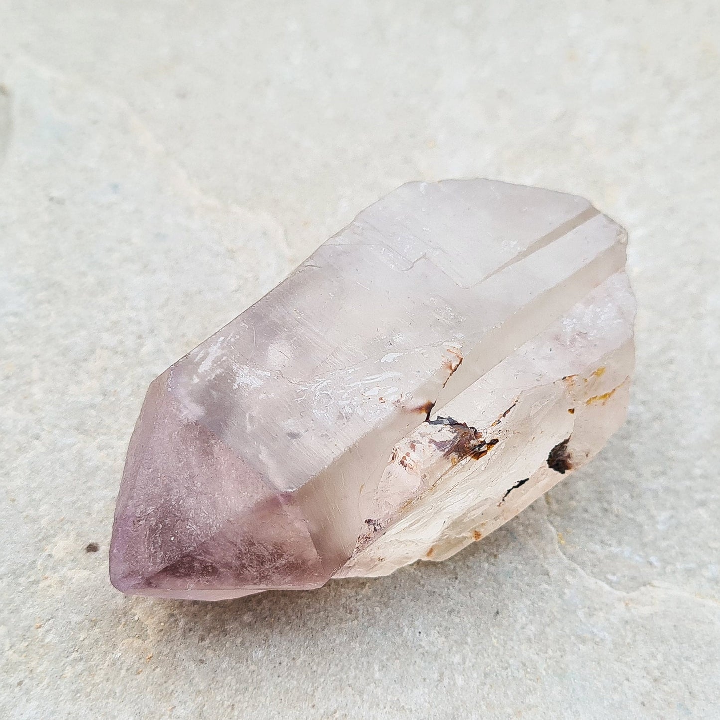 Quartz & Amethyst Crystal Point | Emotional Support, Energy Clearing, Meditation, Gift
