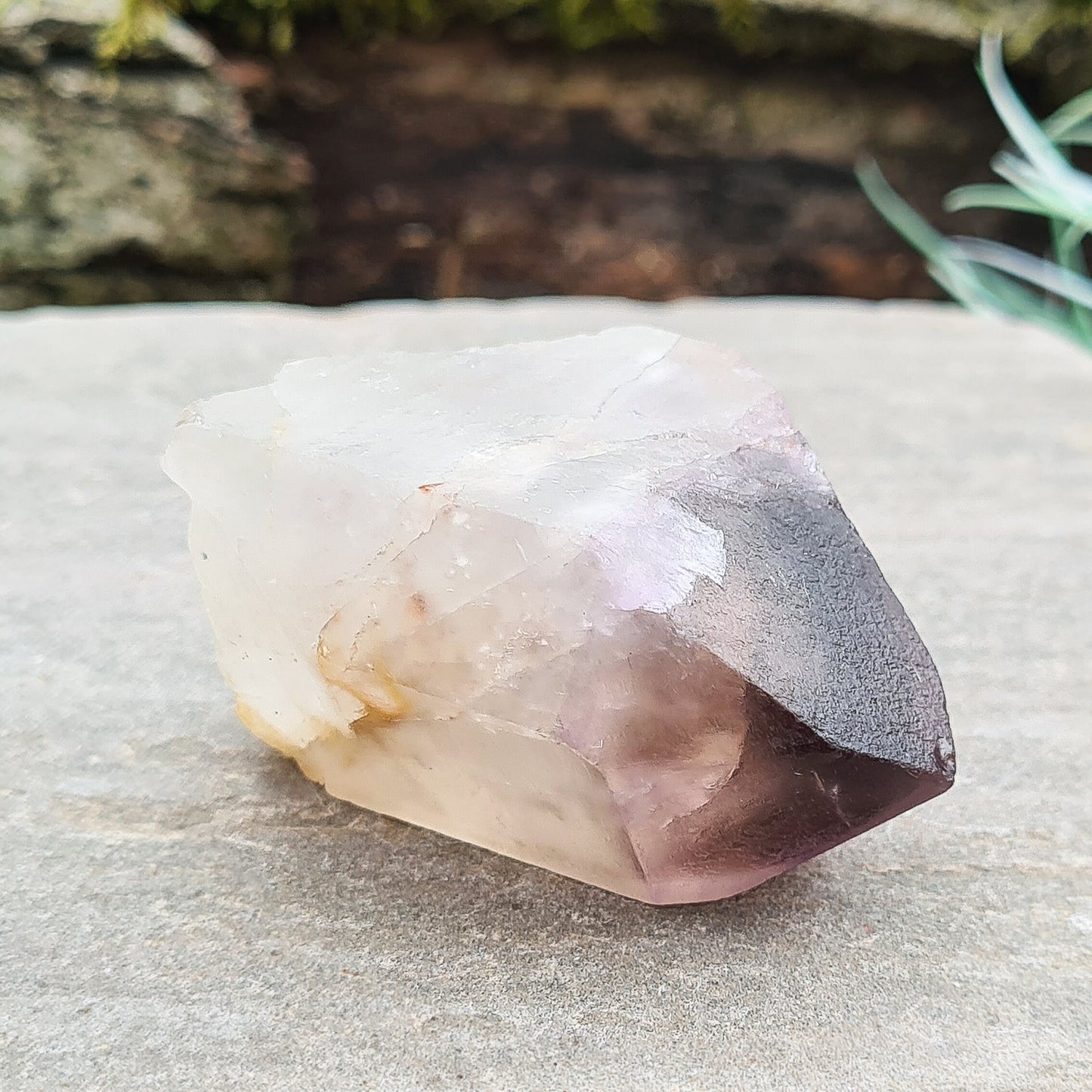 Quartz and Amethyst Crystal Point from Madagascar | Unique Energy | Self-Standing