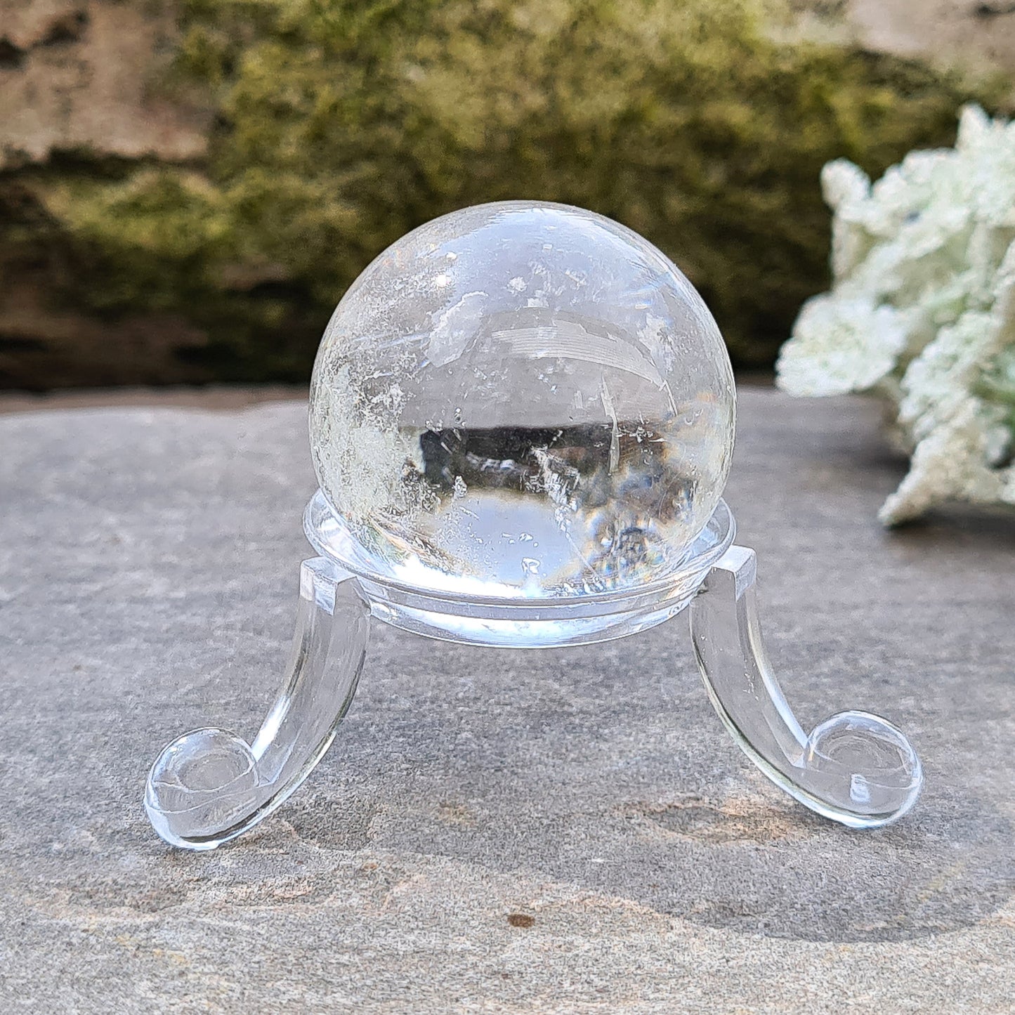 Quartz Crystal Sphere, Quartz Crystal Ball, Mini Sphere from Brazil. Does not come with a stand.