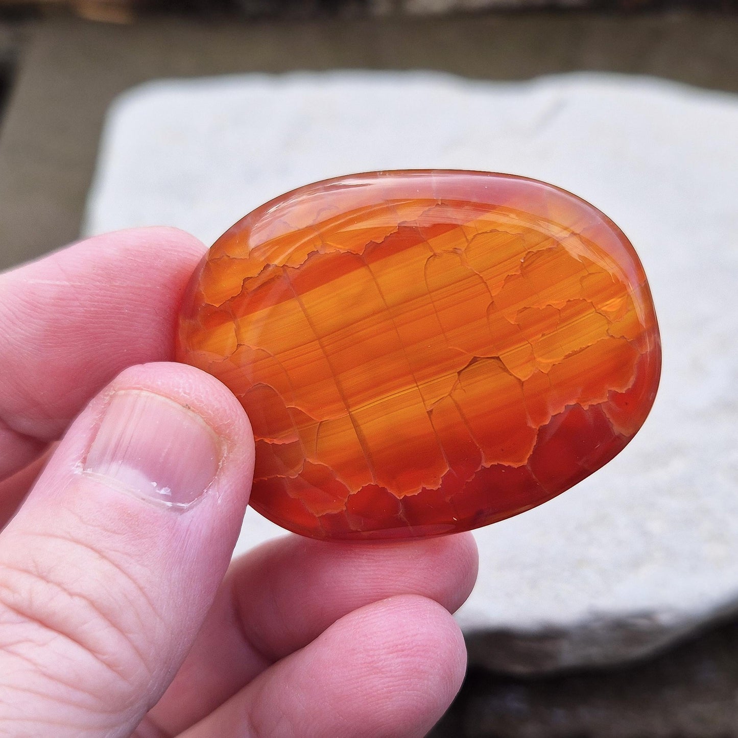 Crackle Agate Palm Stone | Inspires Creativity, Focus, and Stability in Daily Life