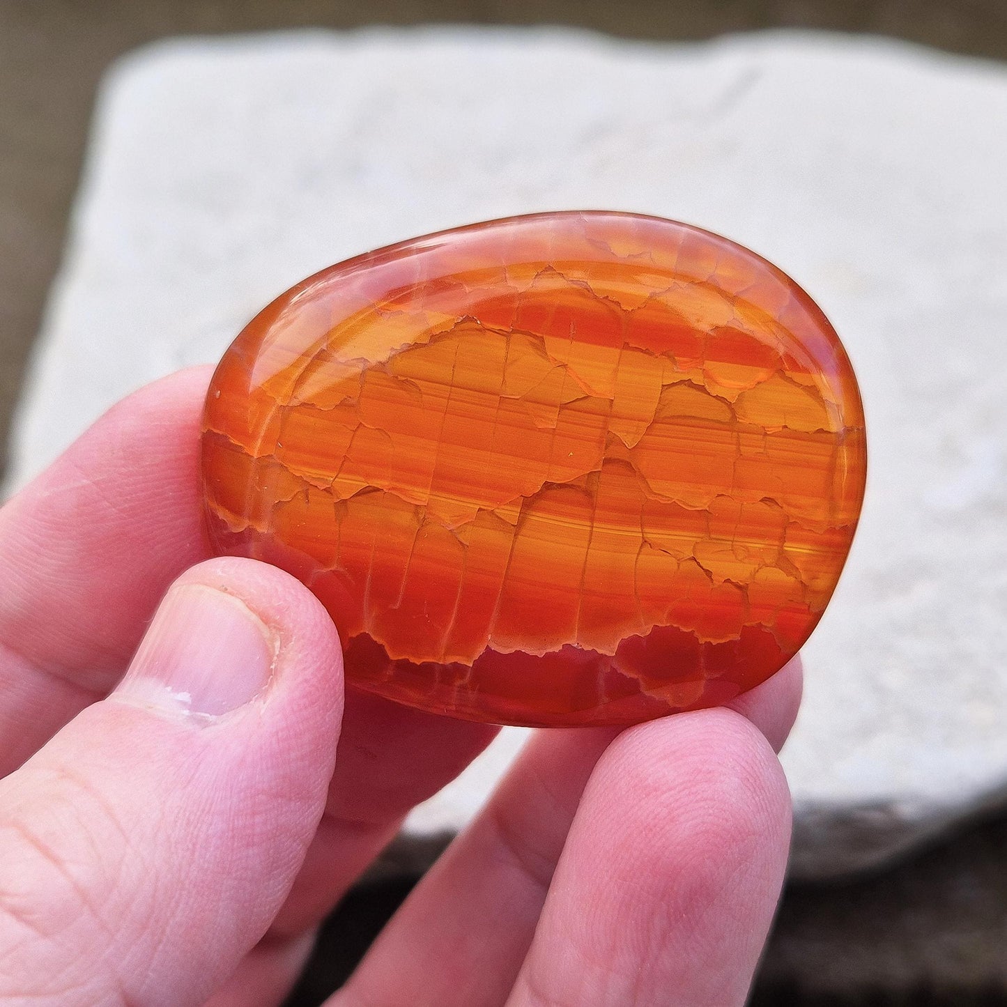 Crackle Agate Palm Stone | Inspires Creativity, Focus, and Stability in Daily Life