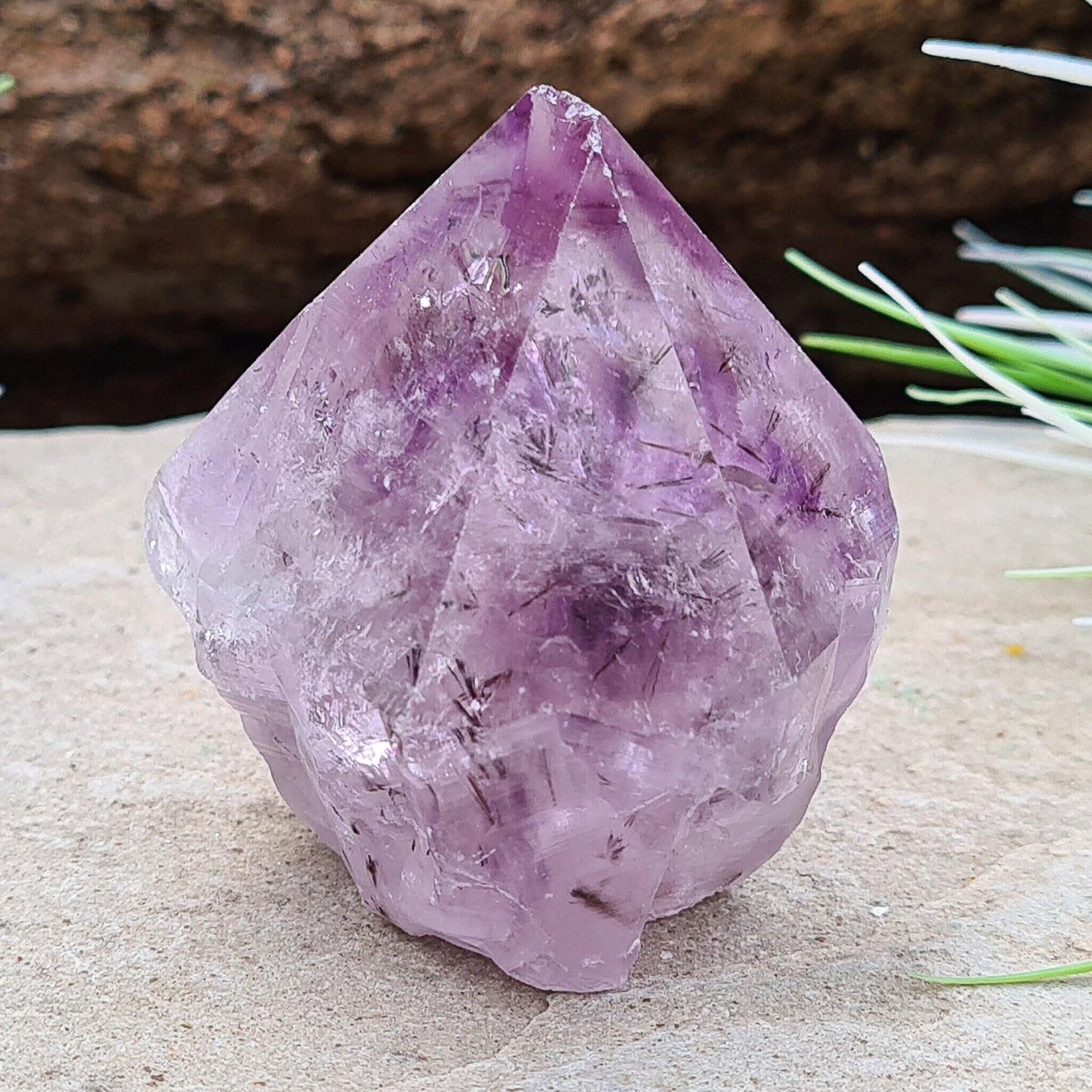 Amethyst Crystal Point with Goethite Inclusions | Peace, Balance & Grounding