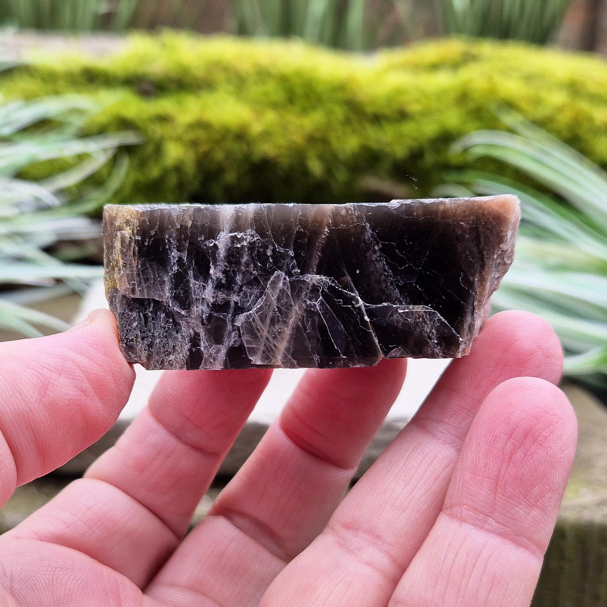 Black Moonstone, valued for its connection to the moon’s energy. Perfect for enhancing intuition, emotional healing, and balancing energy.