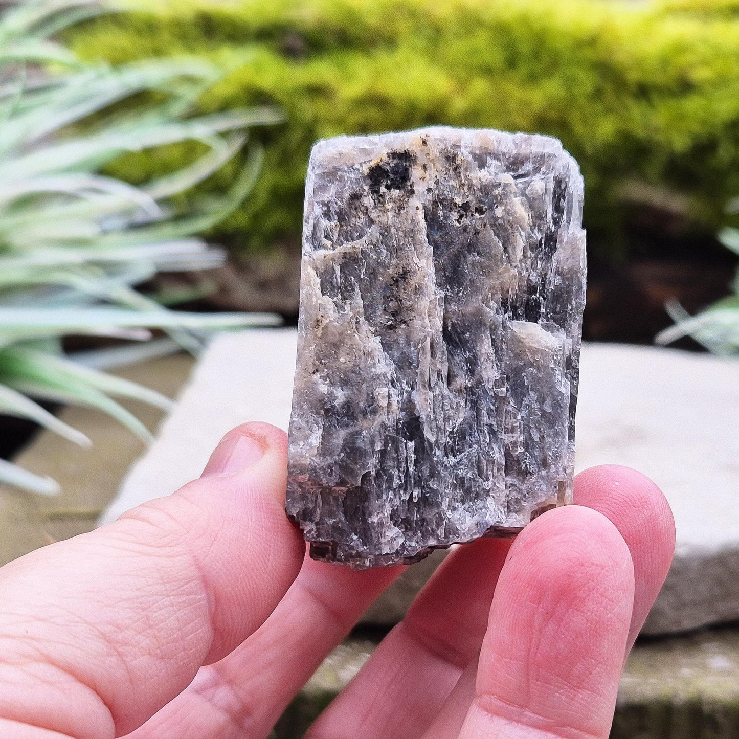 Black Moonstone from Madagascar, natural piece. Black Moonstone is a variety of moonstone that features dark shades, often with a subtle shimmer.