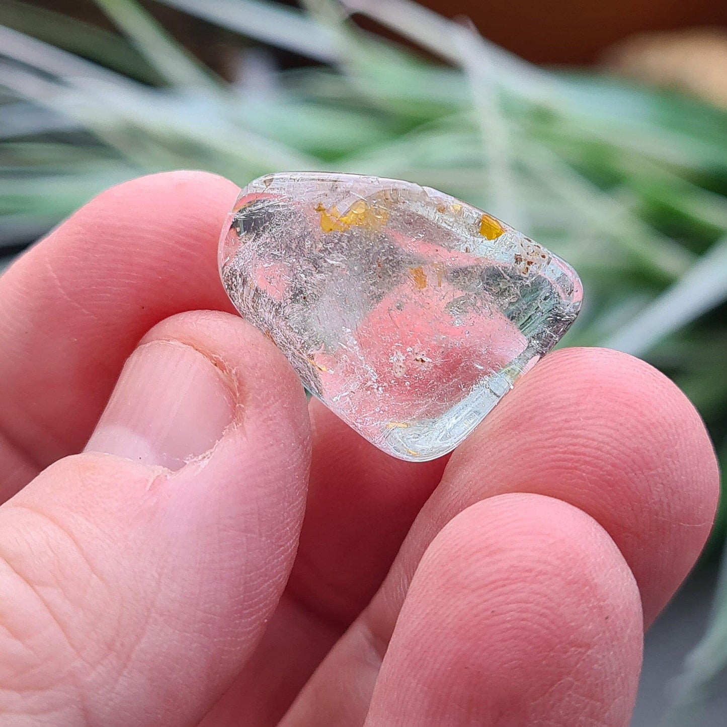 Blue Topaz Tumble Stones | Crystal for Personal Practice | Polished A grade | Hematite Inclusions | Self-Care Crystal