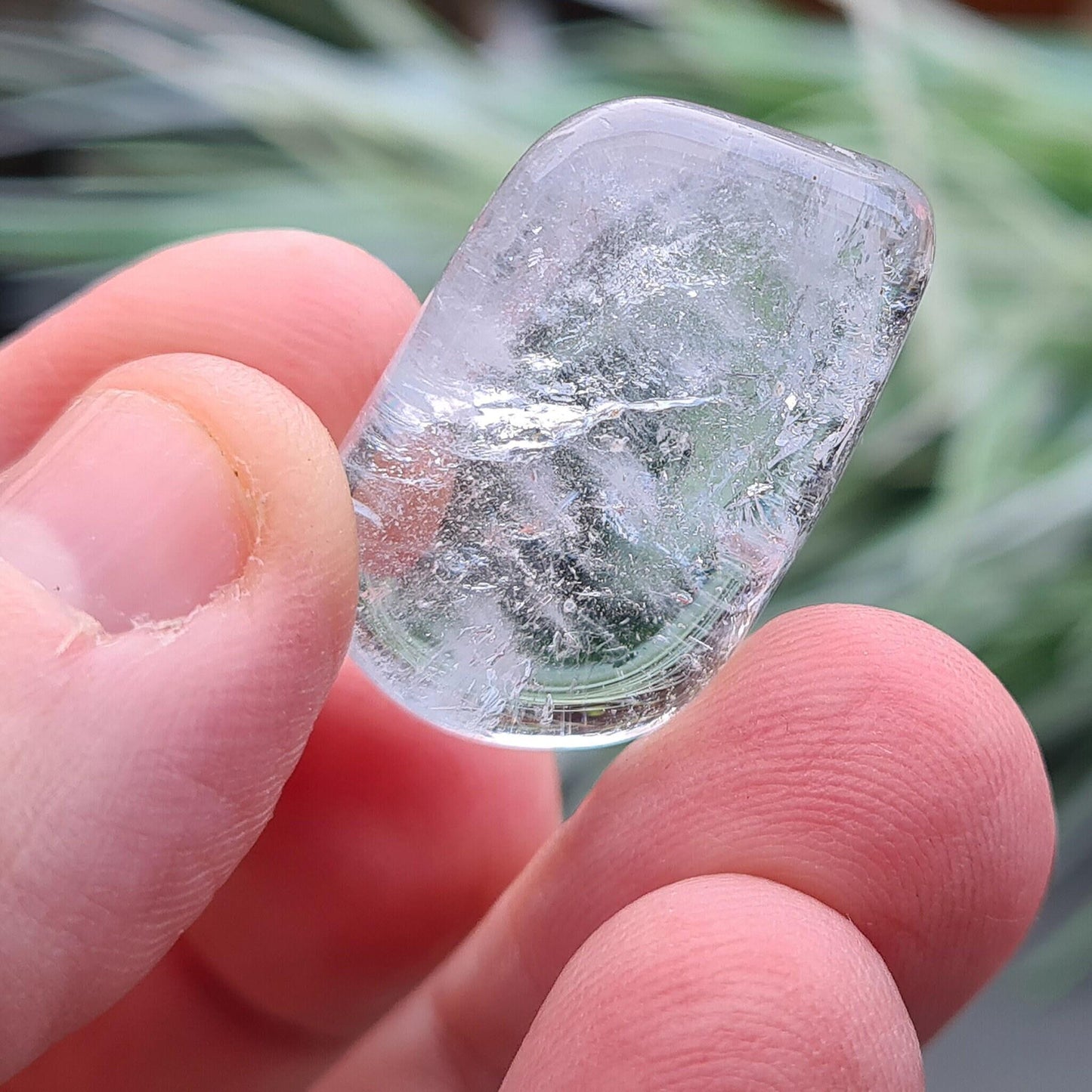 Blue Topaz Tumble Stones | Crystal for Personal Practice | Polished A grade | Hematite Inclusions | Self-Care Crystal