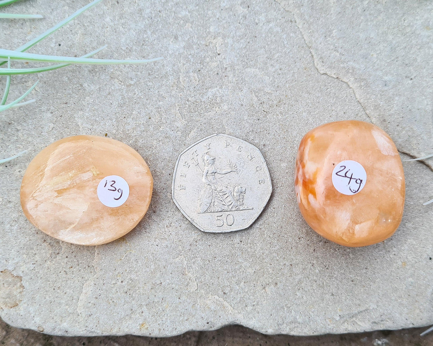 Stilbite Crystal Tumble Stone, Peach Stilbite Gemstone