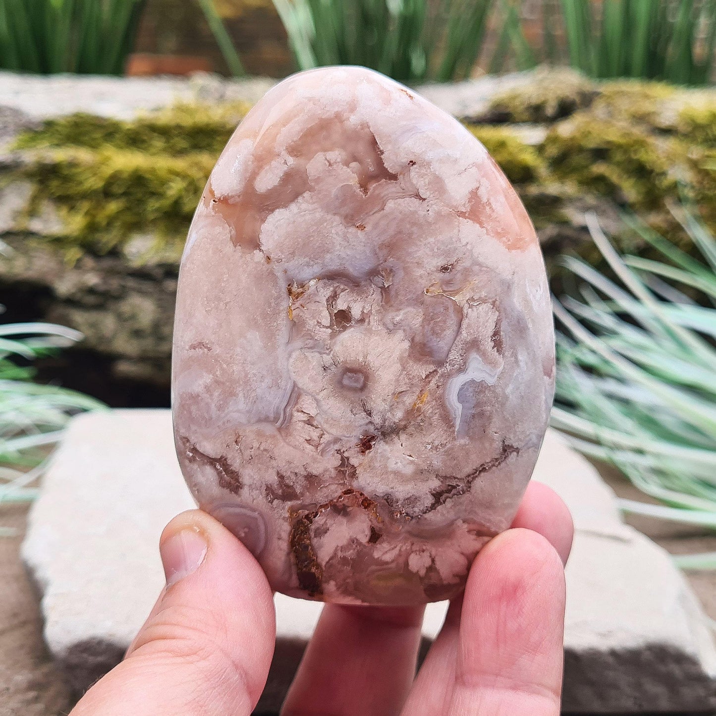 Cherry Blossom Agate | Polished Crystal Freeform from Madagascar | Mindfulness & Focus Crystal | Home Decor Gift