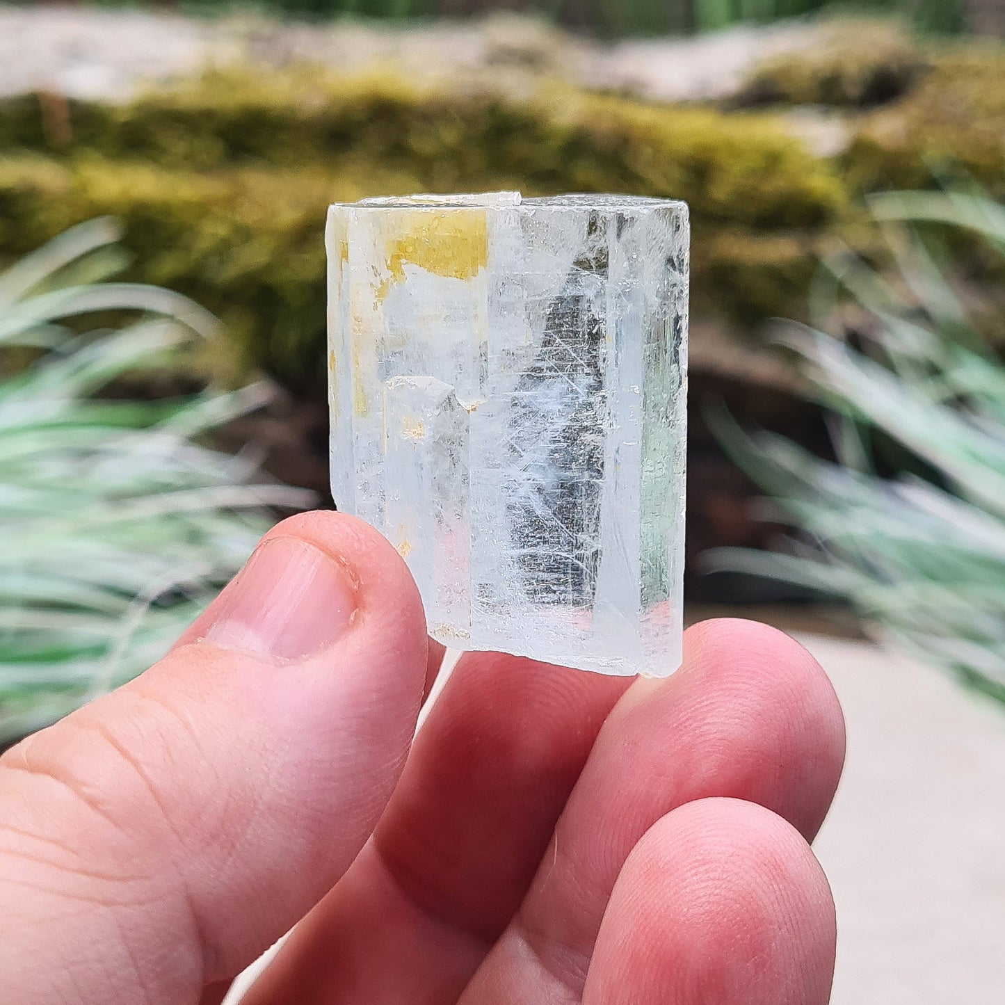Aquamarine Crystal from India – Pale Aqua Blue Hexagonal Beryl, Unique Collector’s Gem or Display Piece