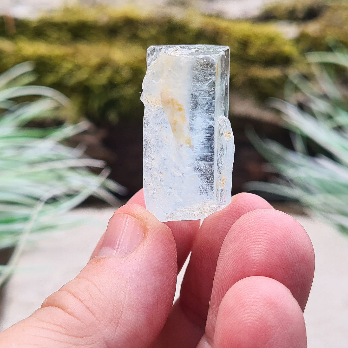 Aquamarine Crystal from India – Pale Aqua Blue Hexagonal Beryl, Unique Collector’s Gem or Display Piece