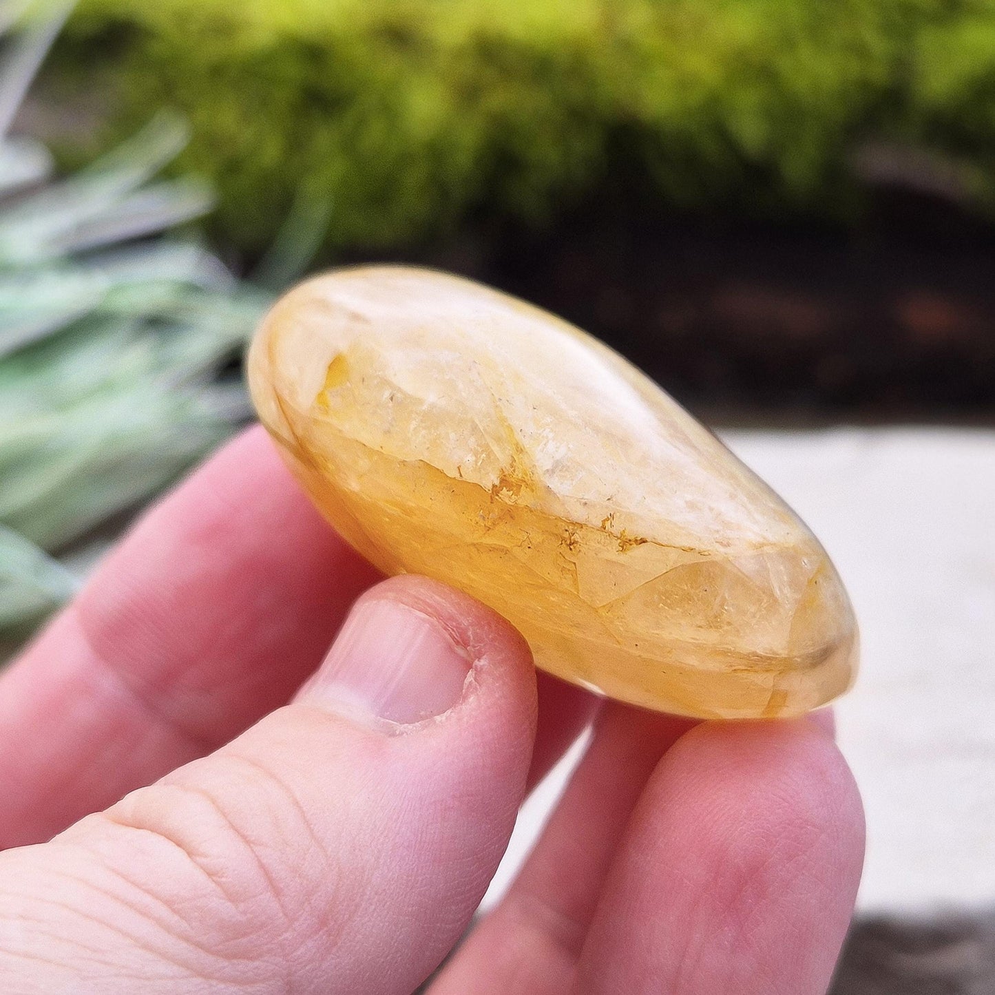 Golden Healer Quartz Palm Stone – Polished Crystal | Ideal for Meditation, Energy Practices, and Personal Growth | Carry With You