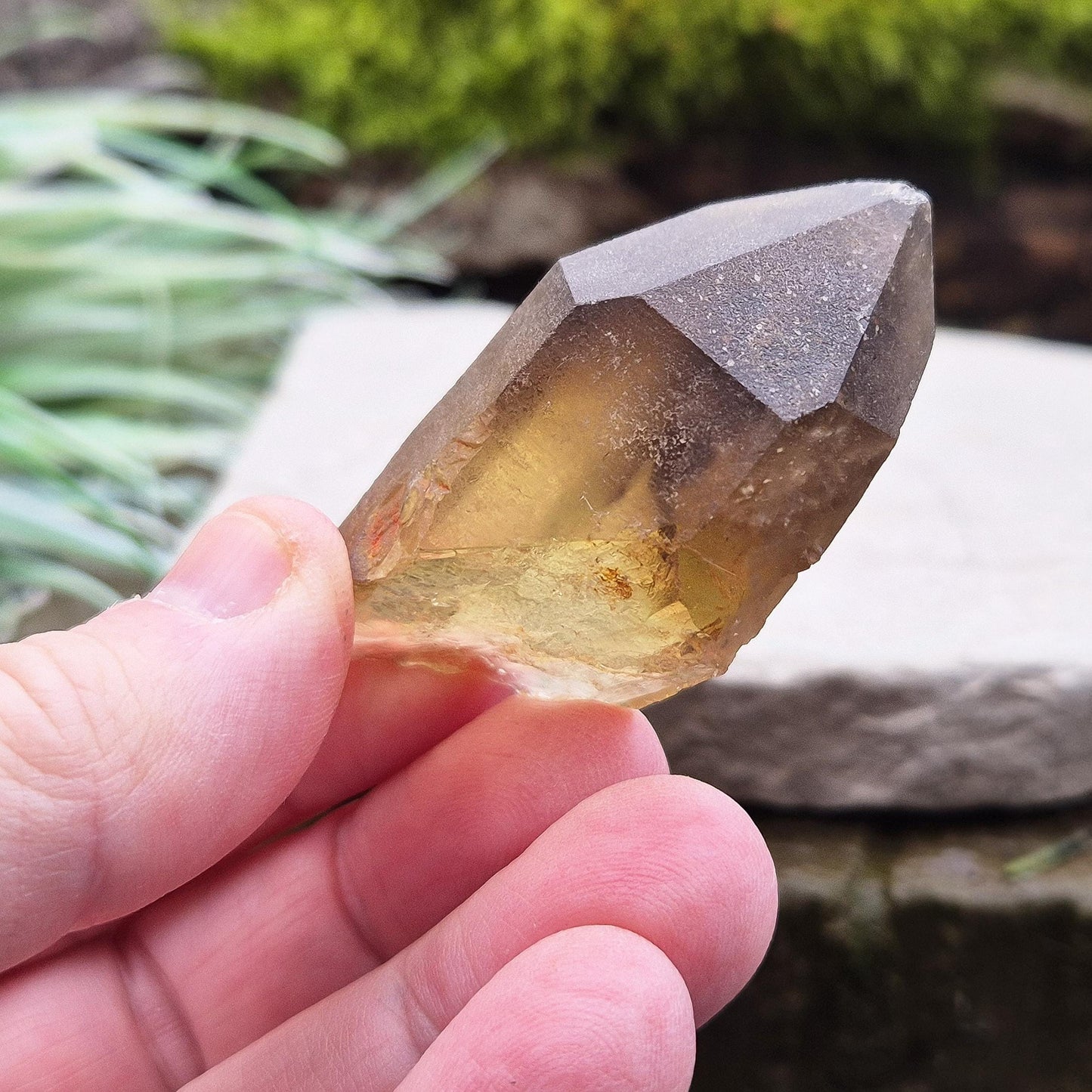 Natural Untreated Citrine Crystal Point from Northern Zambia, has a nice dark honey colour. Raw and unpolished, this crystal point offers an authentic, natural touch to any collection. Great for personal use in meditation or energy work.