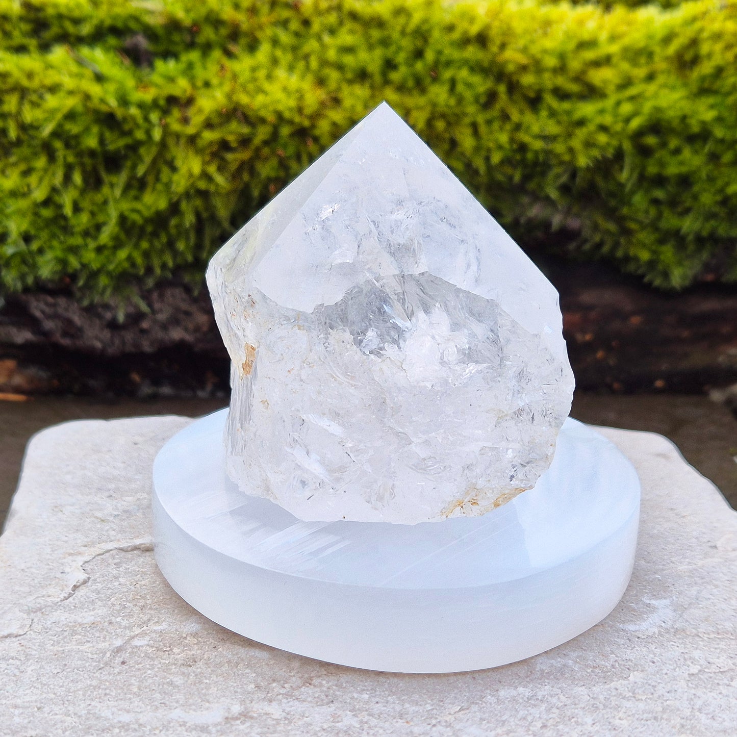 Selenite Cleansing and Charging Plate - Polished, Round | Perfect for cleansing and charging your crystals