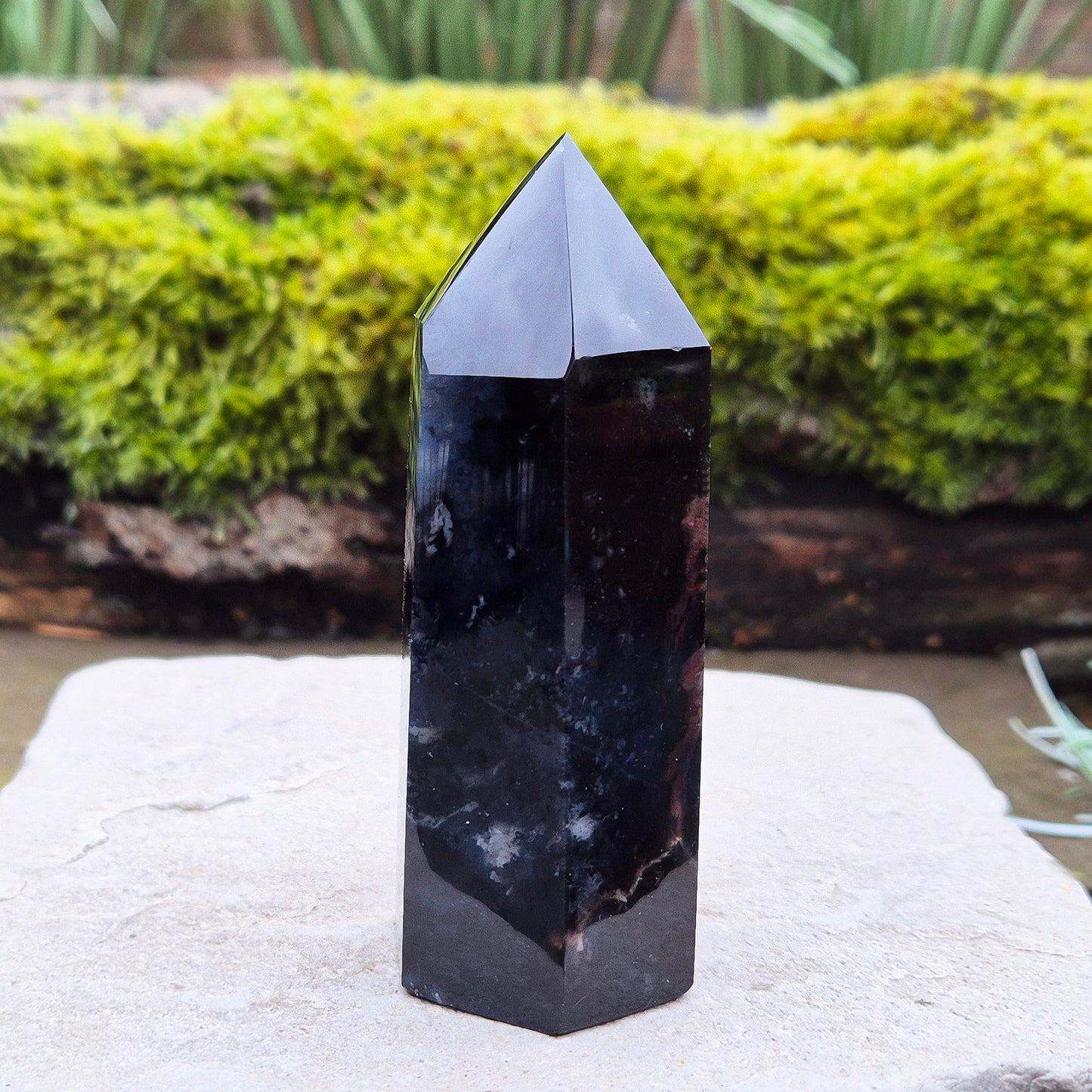 Blue Jasper Crystal Polished Point from Brazil. Blue Jasper is a relatively rare variety of jasper. The blue coloration in jasper can range from light to deep blue.