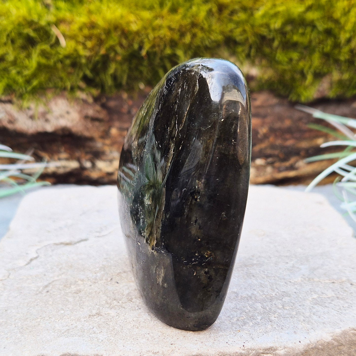 Labradorite Free Form, Self Standing Crystal also known as Spectrolite. Nice flash of colours when in the light and viewed at the right angles. From Madagascar.
