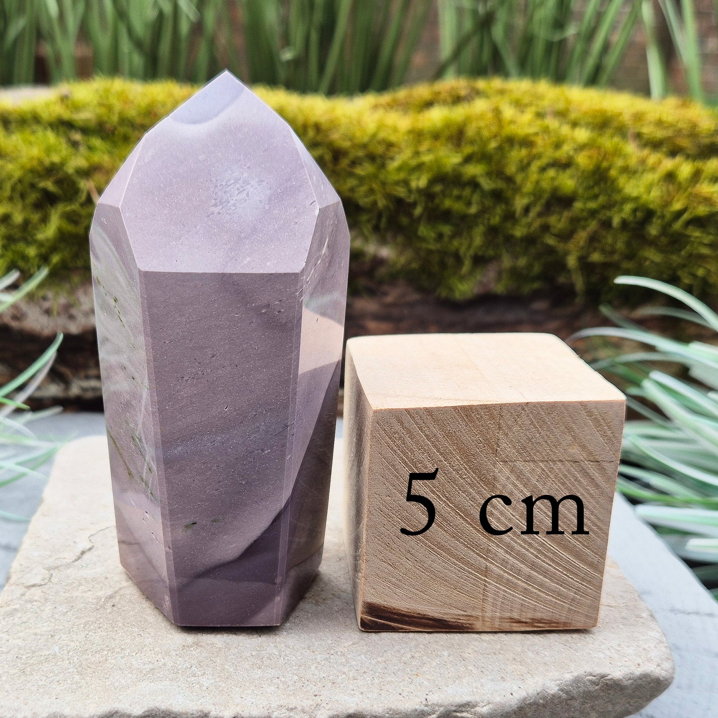 Mookaite Crystal Point/Tower. From Mooka Creek Region, Western Australia. Lovely purple gradient colouring. Sides are 7,3,7,3,7,3.