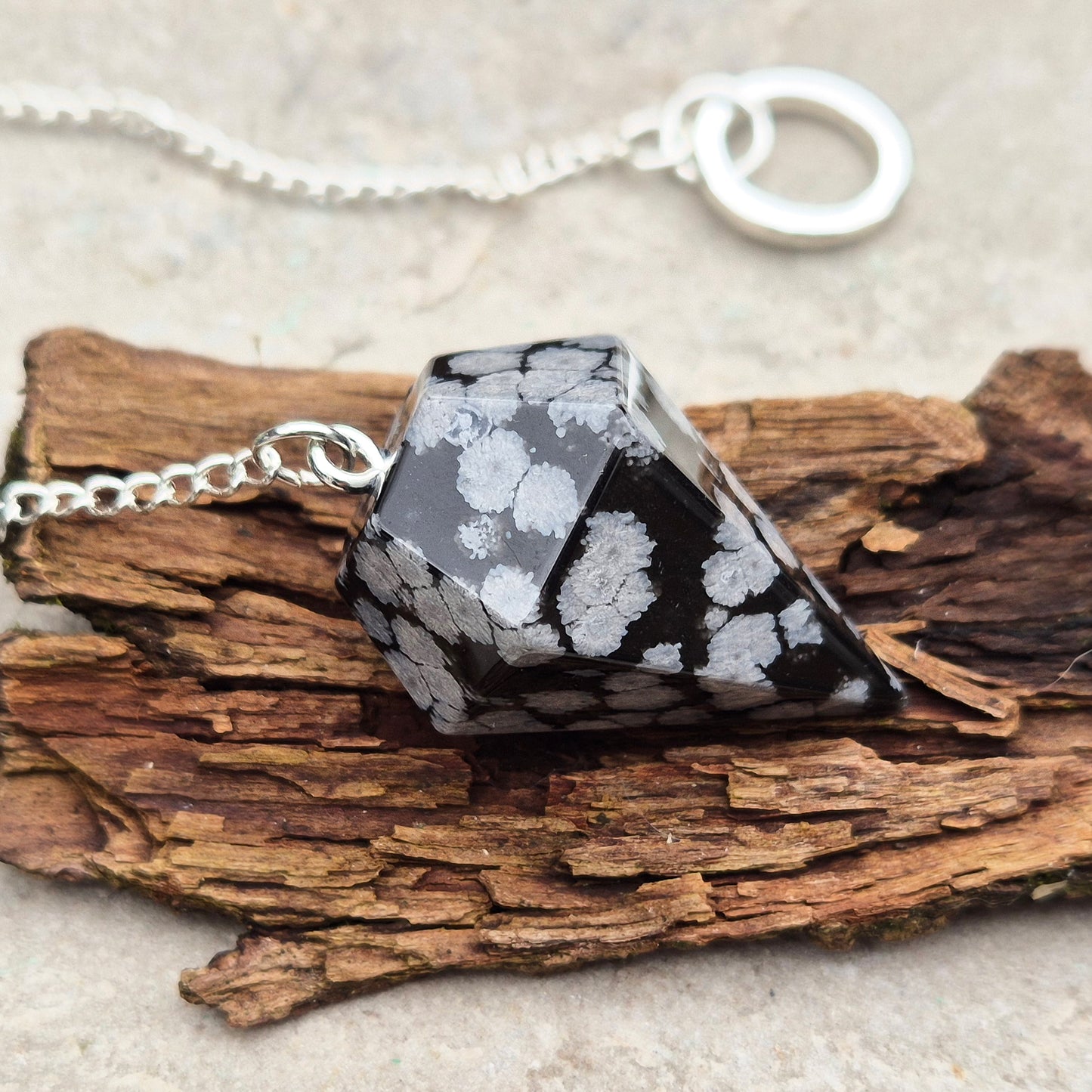 Snowflake Obsidian Crystal Pendulum | Dowsing Tool for Clarity & Inner Knowing