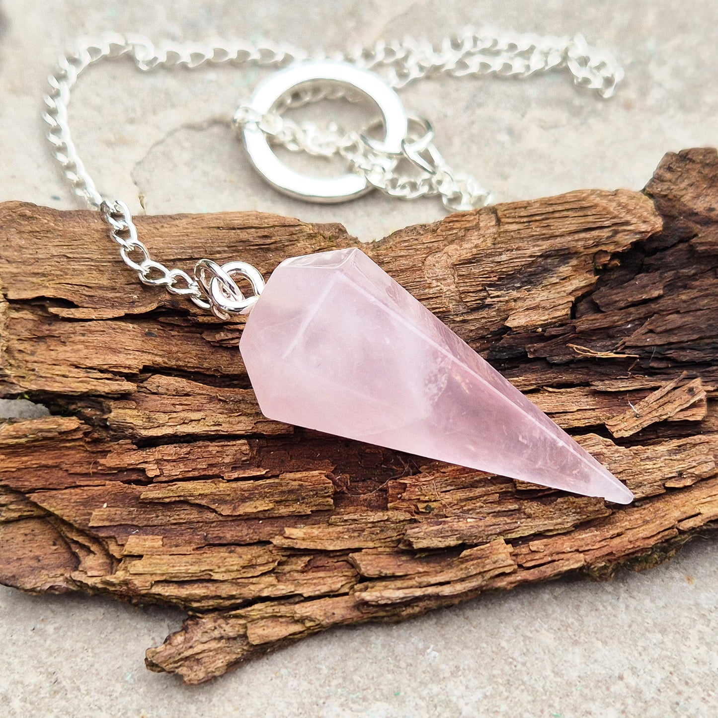 Rose Quartz Crystal Pendulum | Tool for Spiritual Guidance & Insight