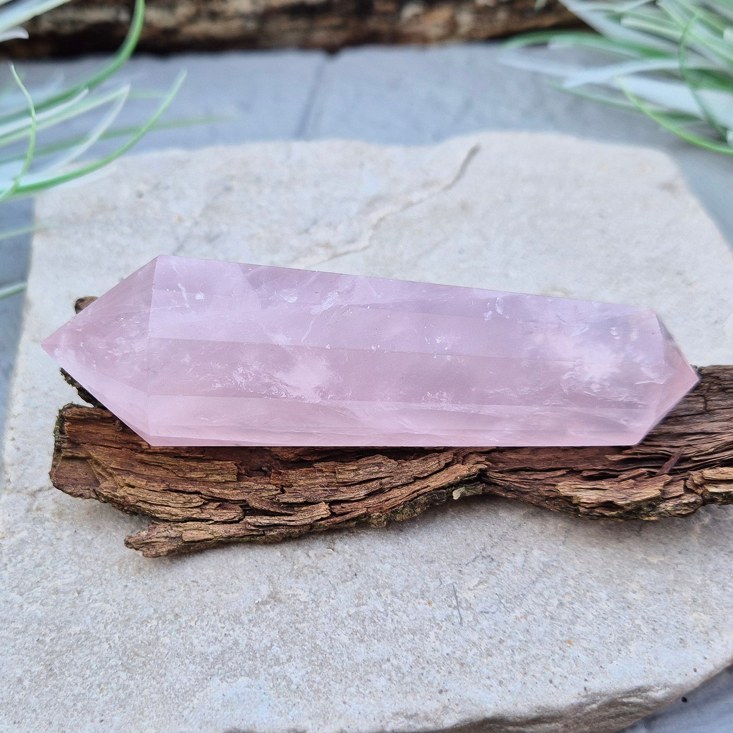 Rose Quartz Vogel Wand, Crystal, Brazil | ideal for healing practices or focused intention work