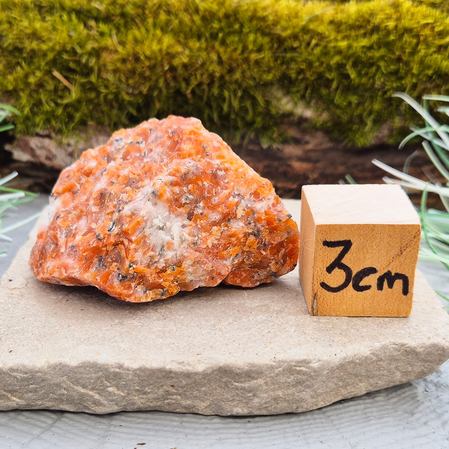 Orchid Calcite Crystal – Natural Blend Of Orange Calcite & Black Tourmaline | Unique Piece for Home Décor and Creativity