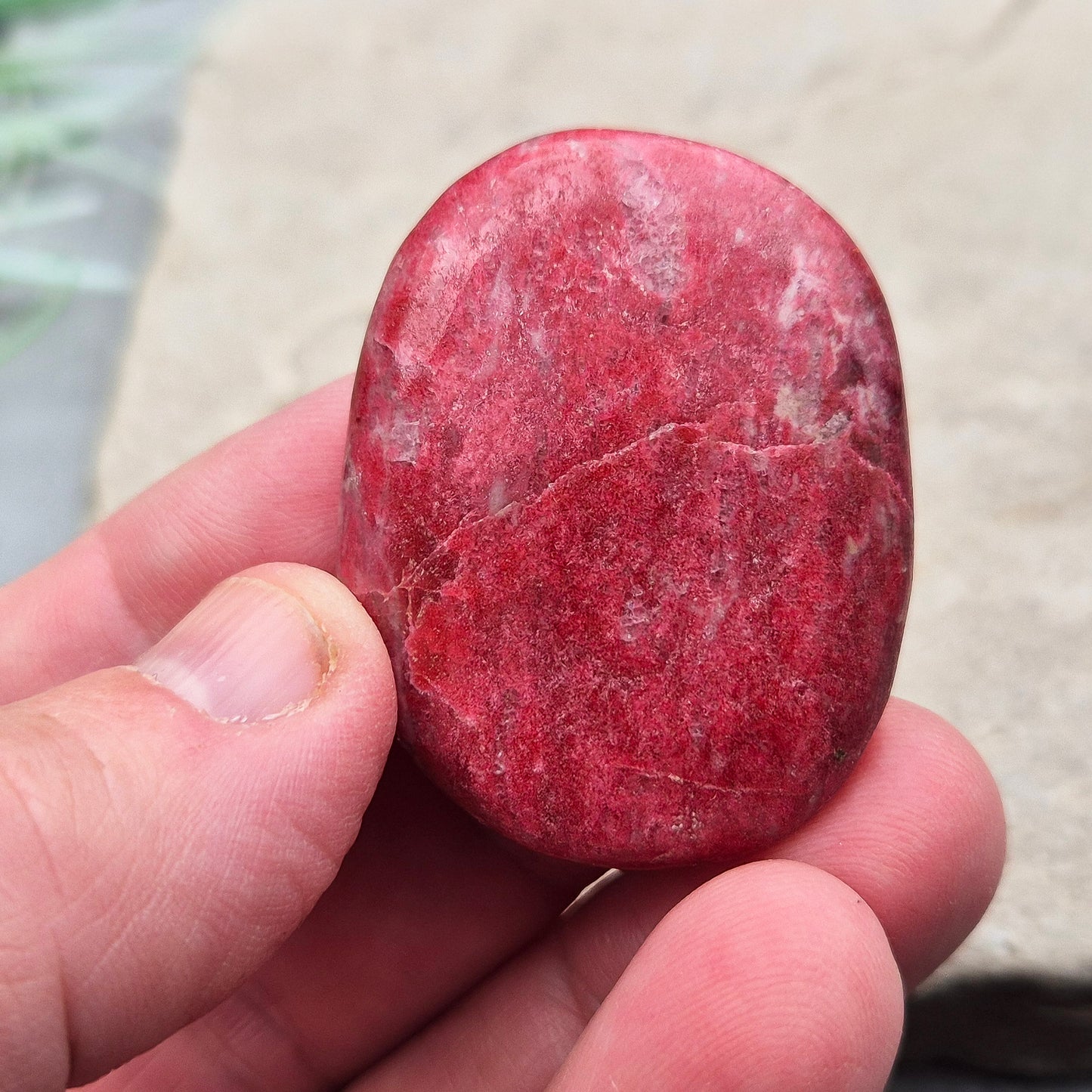 Discover Pink Thulite Palm Stones – natural crystals that bring vibrant energy and emotional balance. Perfect for display, meditation, or healing work.