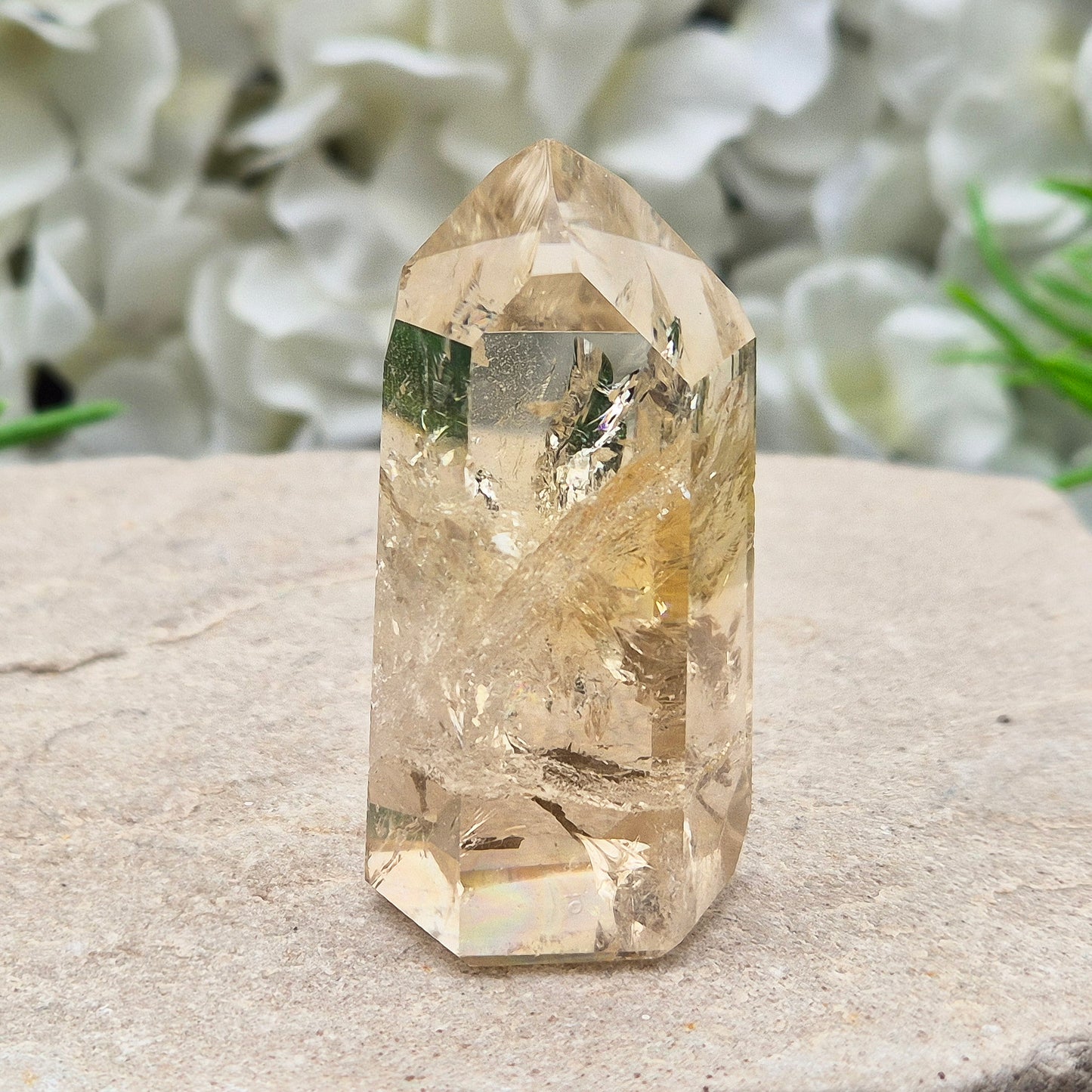 Citrine Crystal Point - Genuine Natural Citrine | Polished Crystal | Ideal for Crystal Display and Spiritual Use