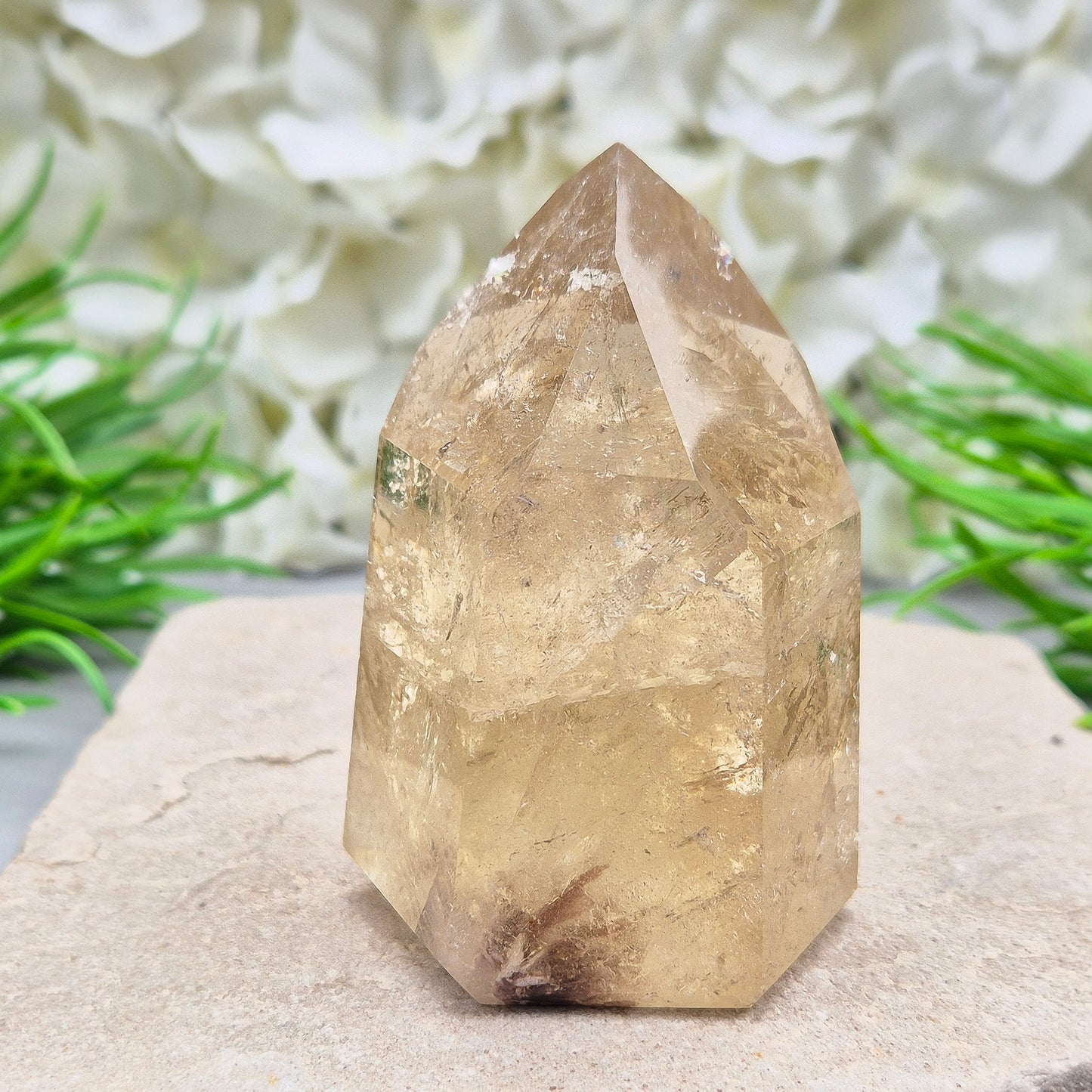 Citrine Crystal Point – Genuine Natural Citrine | Polished Crystal | Ideal for Crystal Display and Spiritual Use