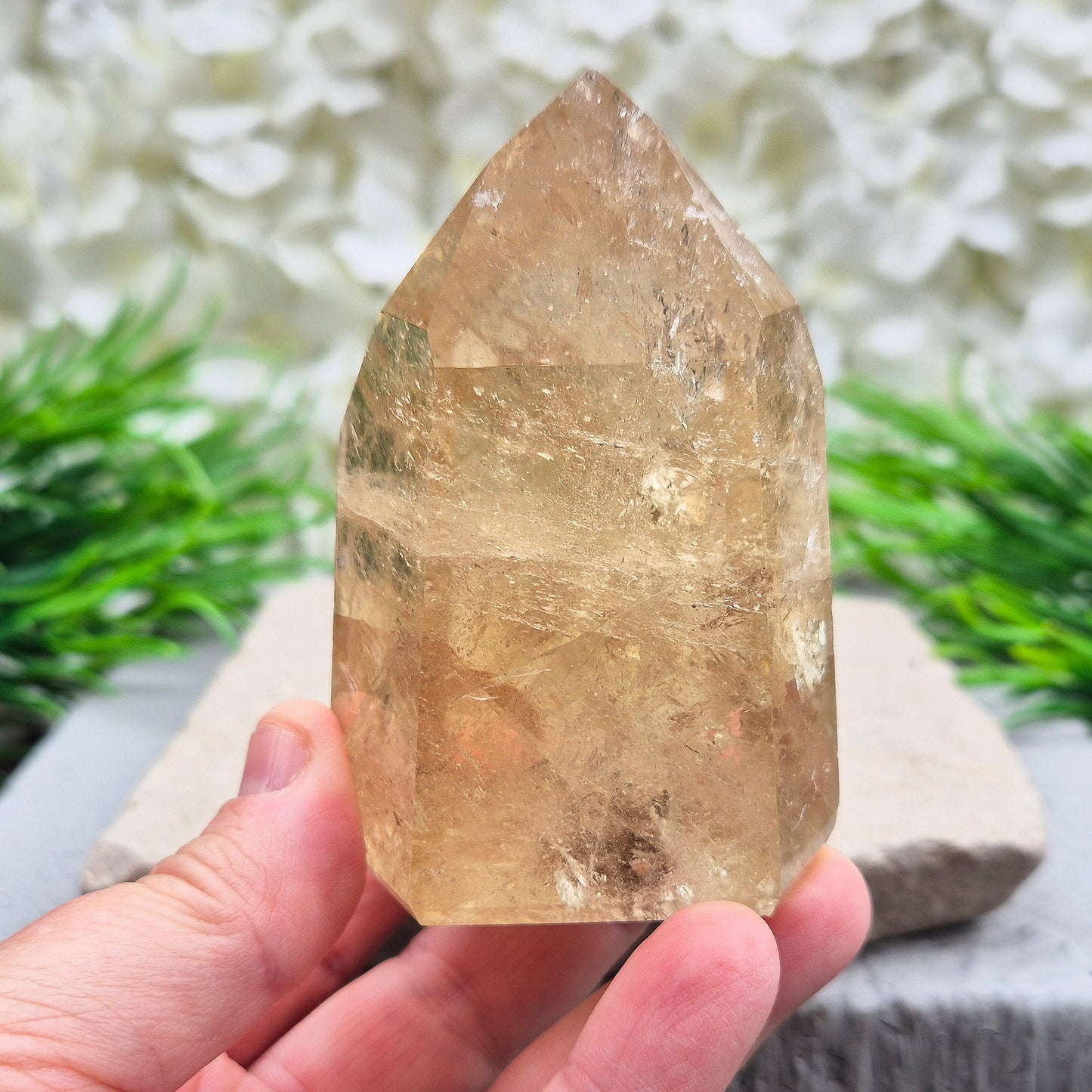 Citrine Crystal Point – Genuine Natural Citrine | Polished Crystal | Ideal for Crystal Display and Spiritual Use