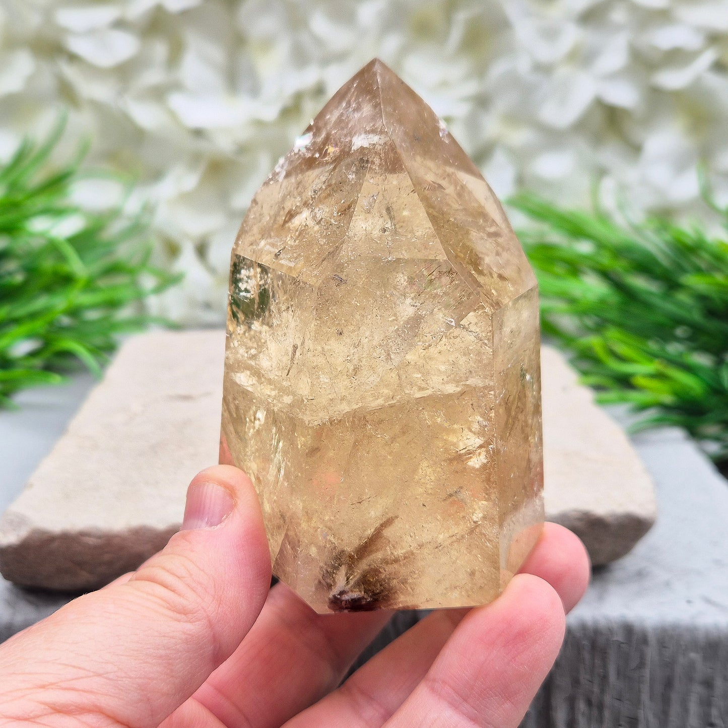 Citrine Crystal Point – Genuine Natural Citrine | Polished Crystal | Ideal for Crystal Display and Spiritual Use