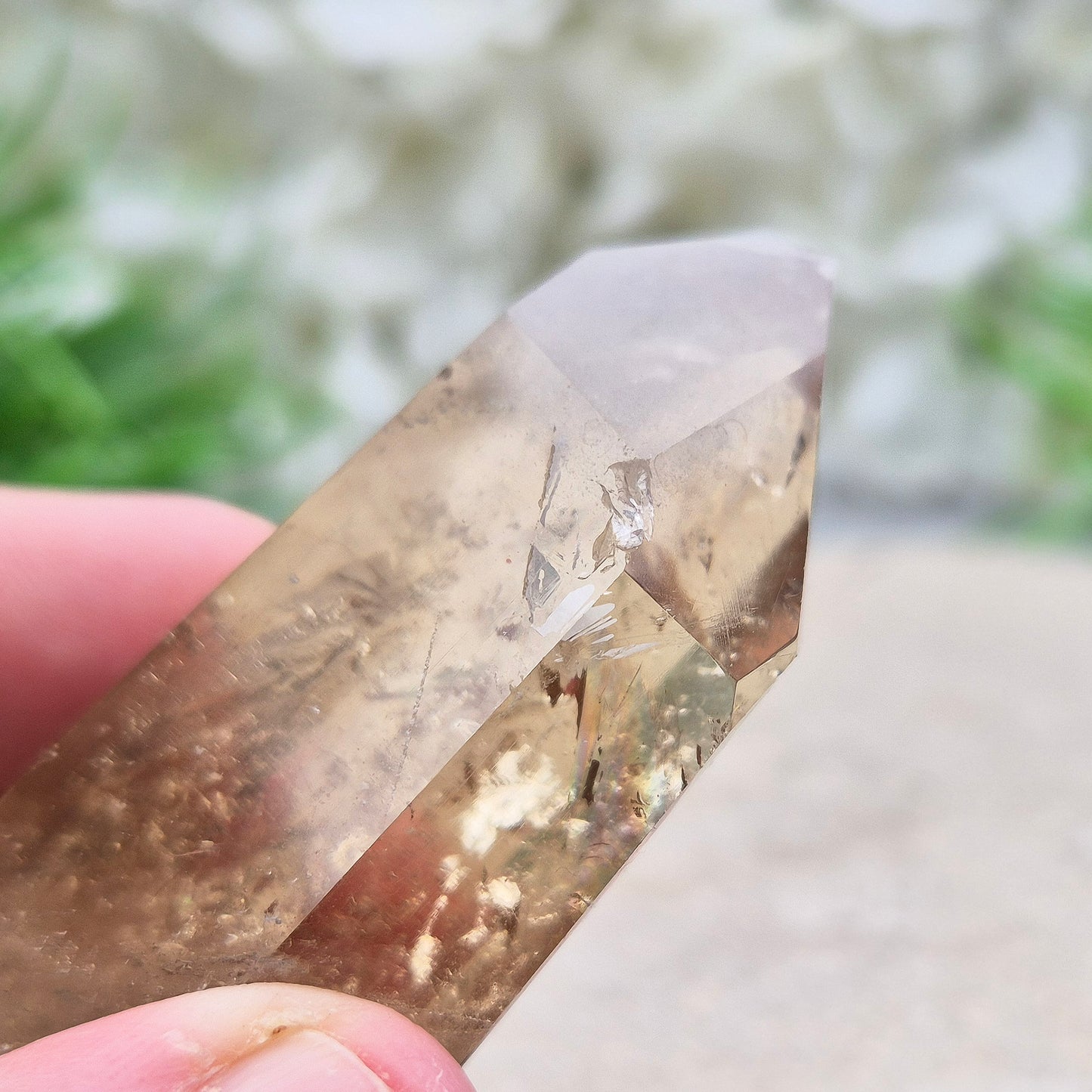 Citrine Crystal Point – Natural Brazilian Citrine | Polished Standing Crystal | Perfect for Home Decor & Spiritual Spaces