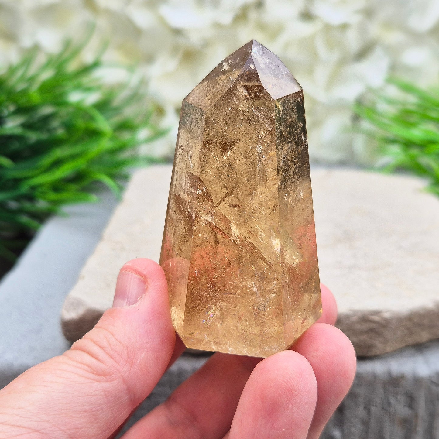 Citrine Tower – Natural Citrine Polished Crystal Point | Ideal for Display, Spiritual Use, Collecting and Gifting