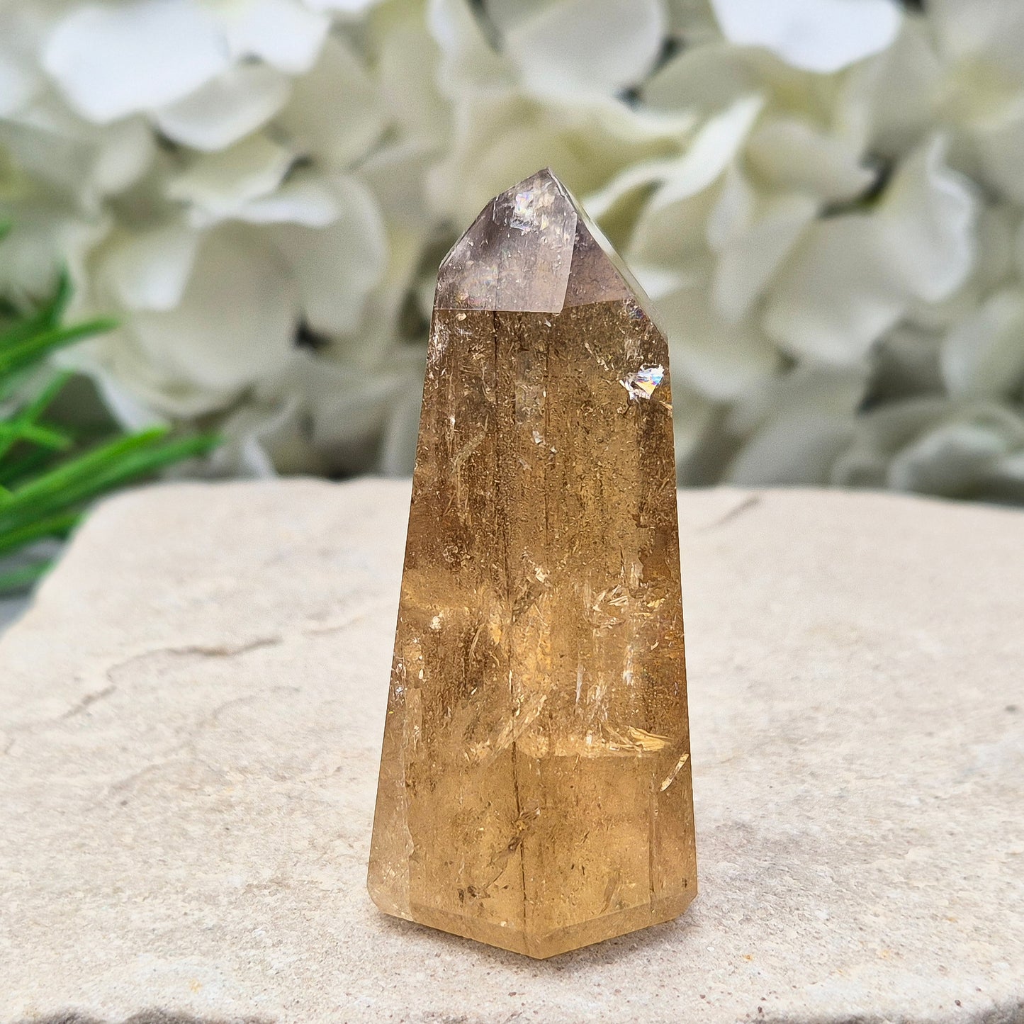 Citrine Tower – Natural Citrine Polished Crystal Point | Ideal for Display, Spiritual Use, Collecting and Gifting