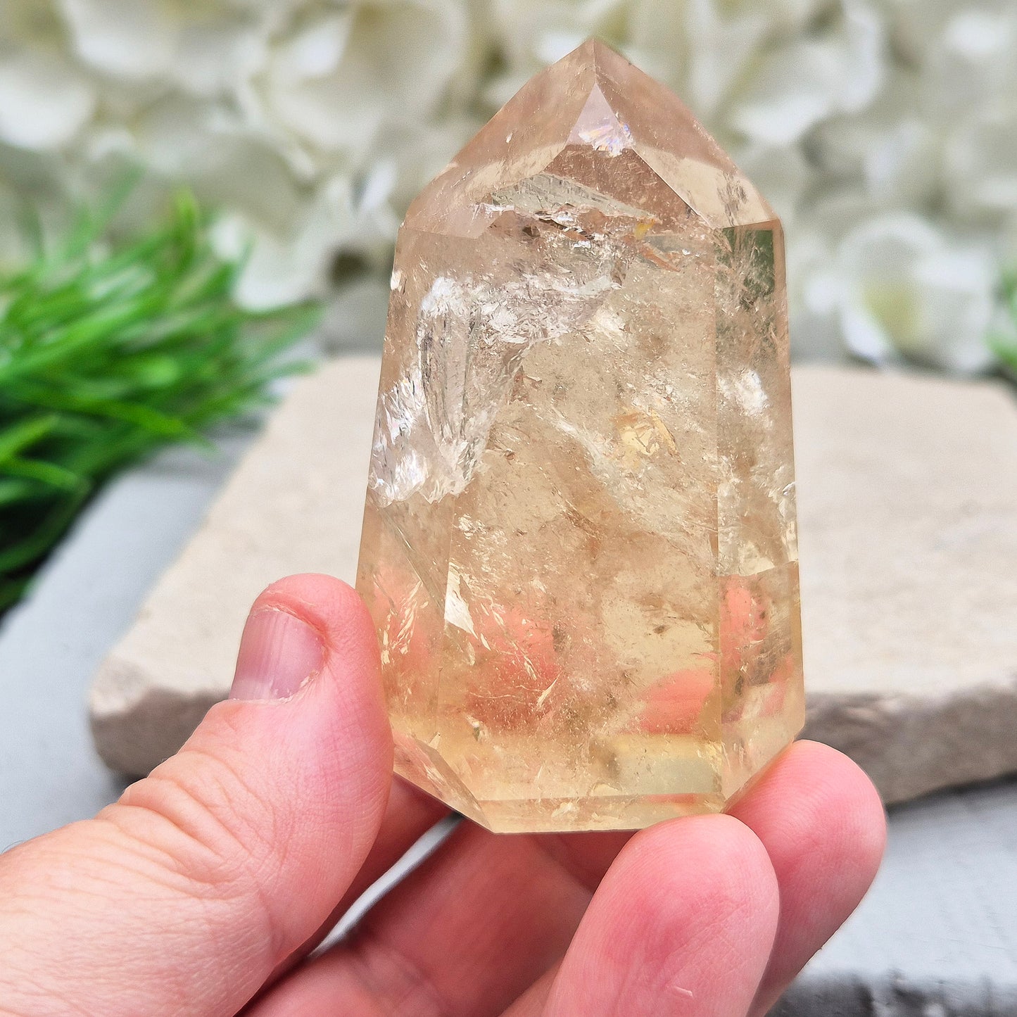 Citrine Crystal Point – Polished Natural Citrine | Perfect Display Piece | Beautiful Gift for Crystal Lovers