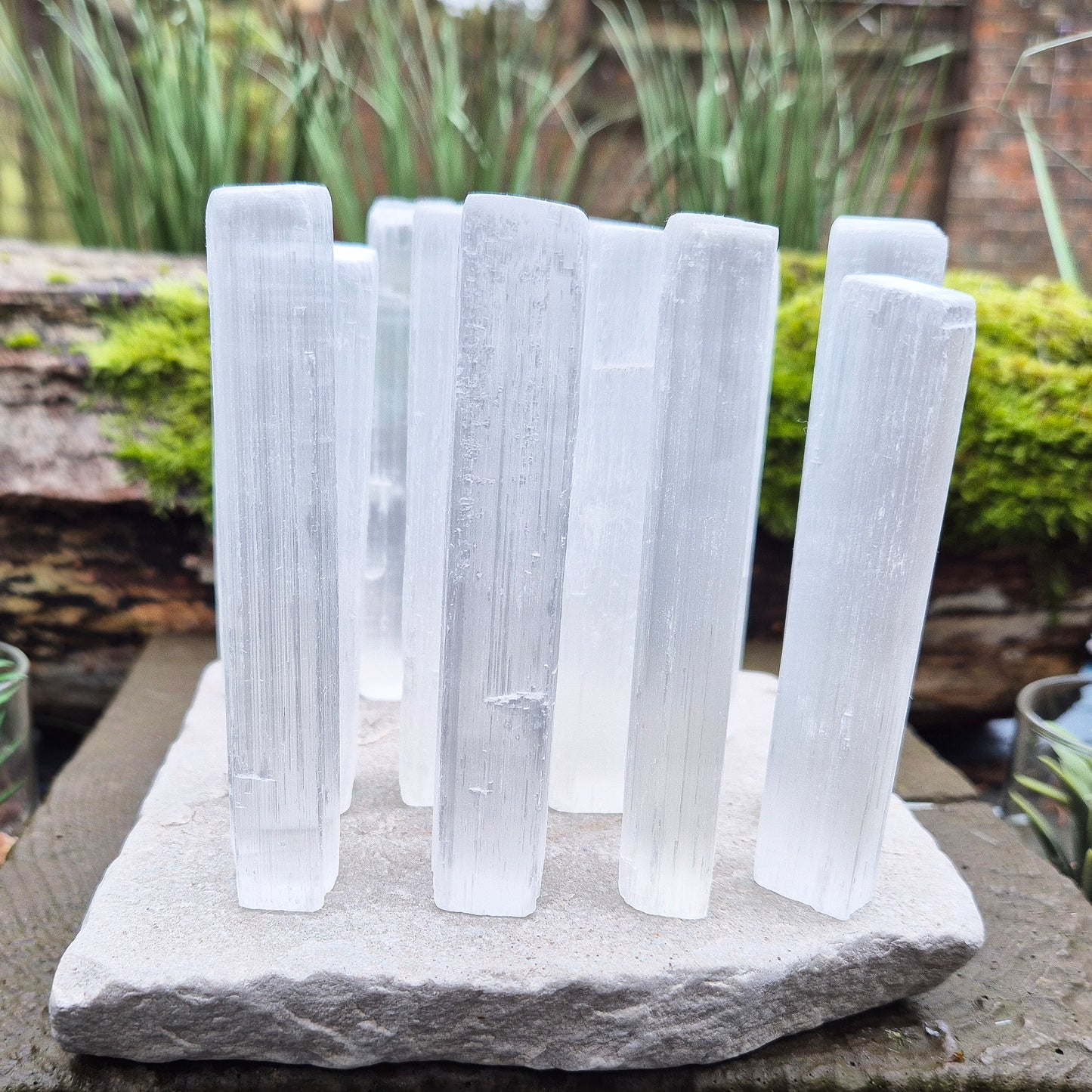 Selenite Sticks from Morocco, Natural, Set of 5 | Perfect for Crystal Grids, Healing, Meditation & Energy Cleansing
