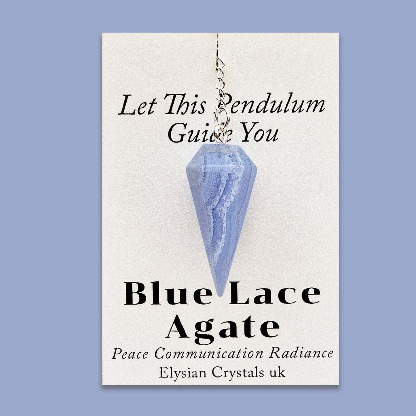 Blue Lace Agate Crystal Pendulum | Calming | Meditation, Energy Work, and Dowsing Tool