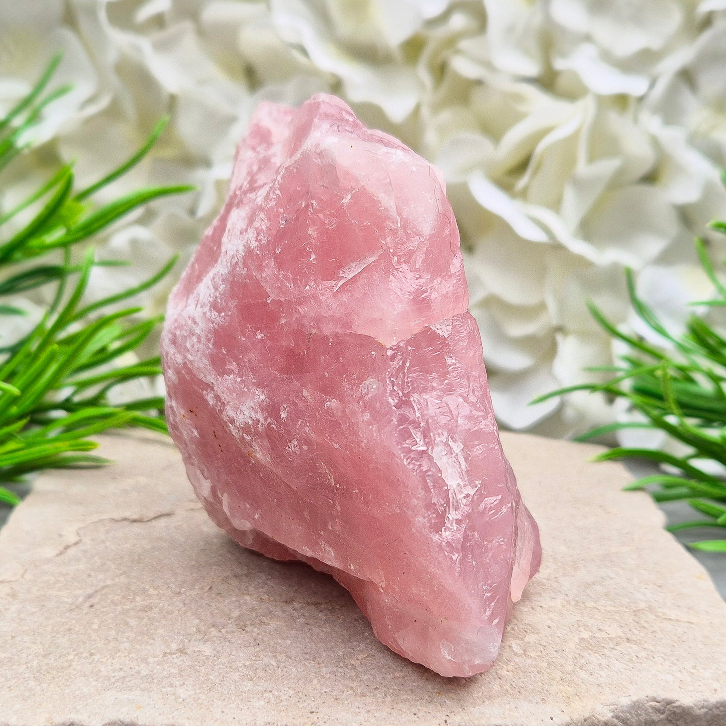 Natural Rose Quartz Crystal from Namibia. This lovely natural Rose Quartz from Namibia features a beautiful rose-pink colouring and can stand upright on an even surface.