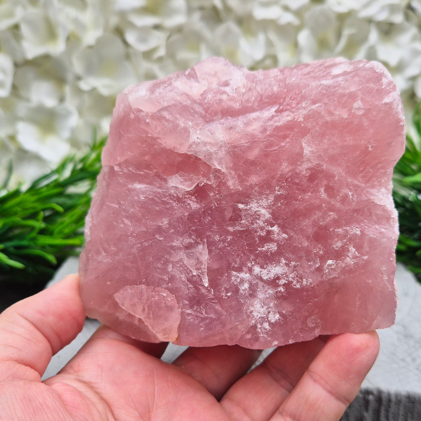 Rose Quartz Crystal, Natural | Ideal Display and Feng Shui Crystal | Nurture Yourself