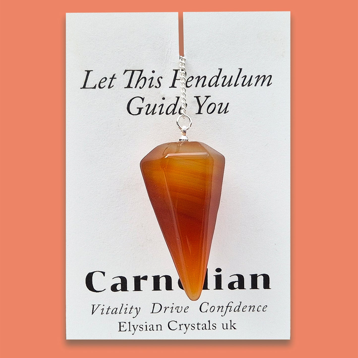 Carnelian Crystal Pendulum | Tool for Decision-Making & Yes/No Questions