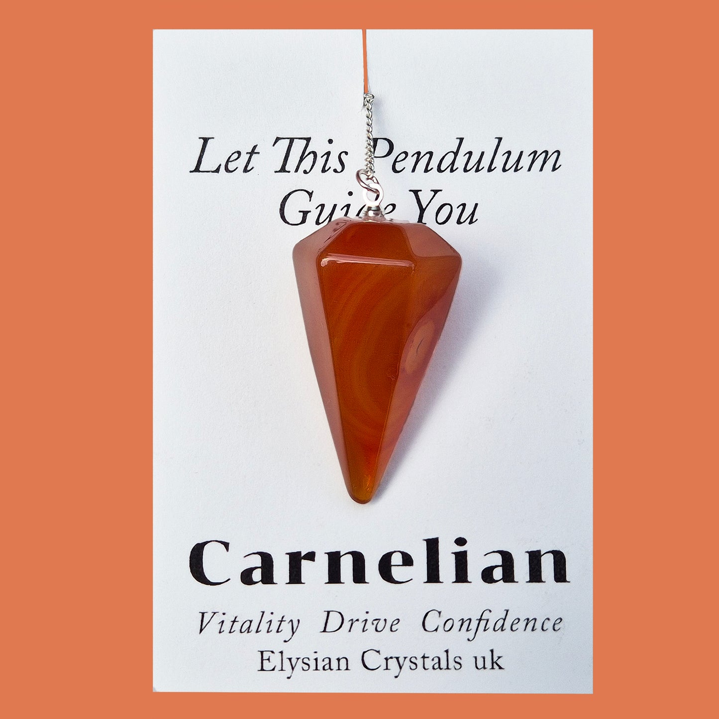 Carnelian Crystal Pendulum | Tool for Decision-Making & Yes/No Questions