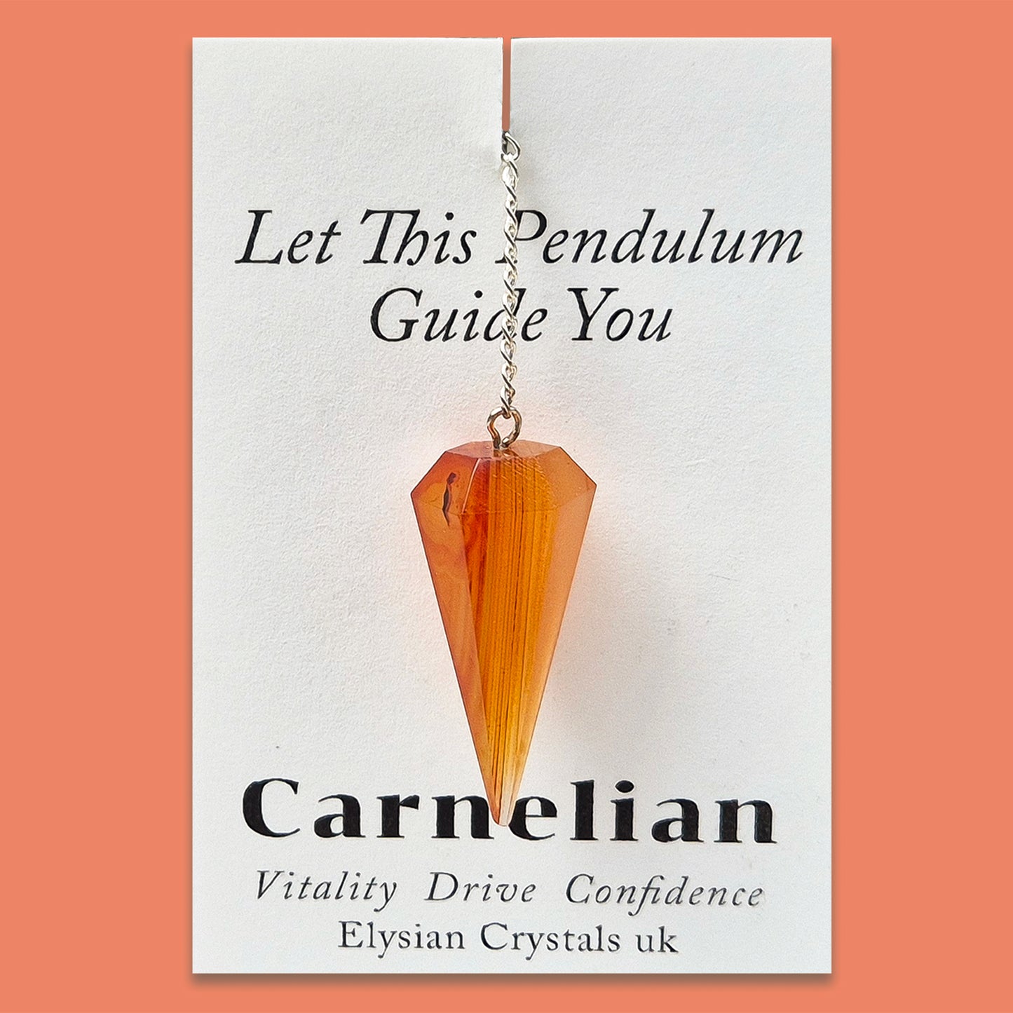 Carnelian Crystal Pendulum | Tool for Decision-Making & Yes/No Questions