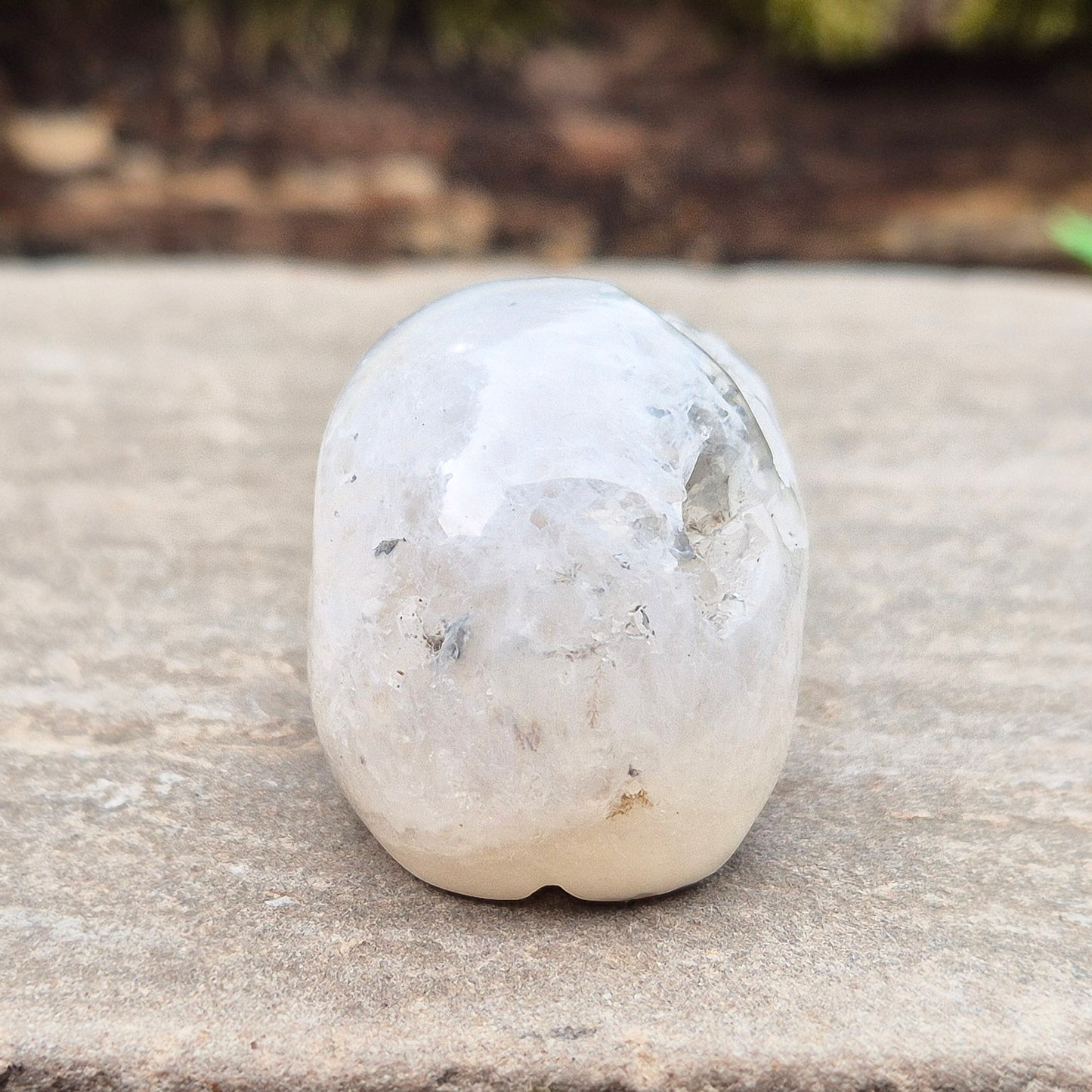 This polished Sardonyx Skull from Brazil carries the energy of ancestral knowledge, transformation, and clear inner vision — a steady reminder to stay strong in your truth while learning from the past. It features a beautiful natural cavity near the top on one side