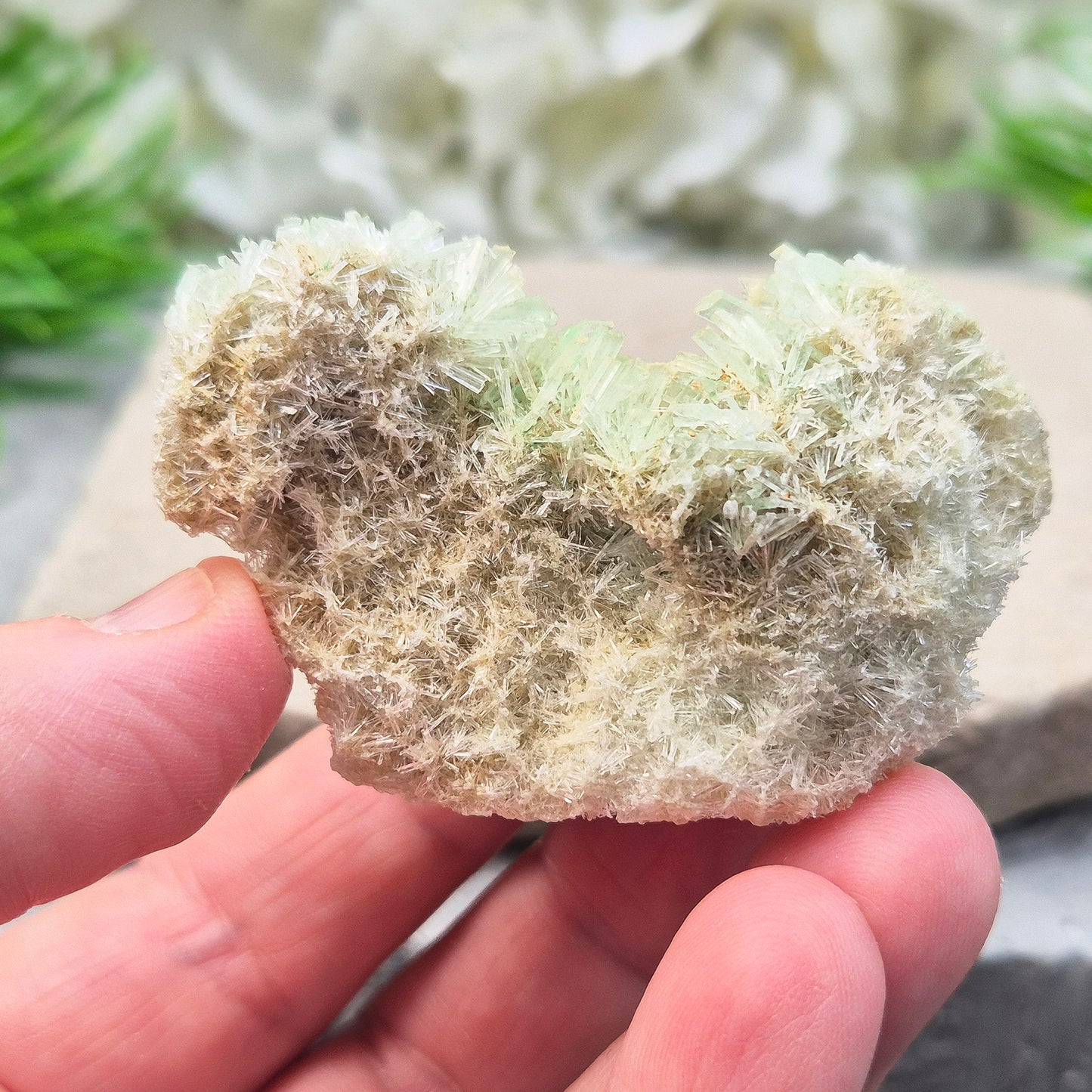 Green Gypsum Cluster – Rare, Natural | Perfect for Healing & Calm Vibes | Crystal Collectible