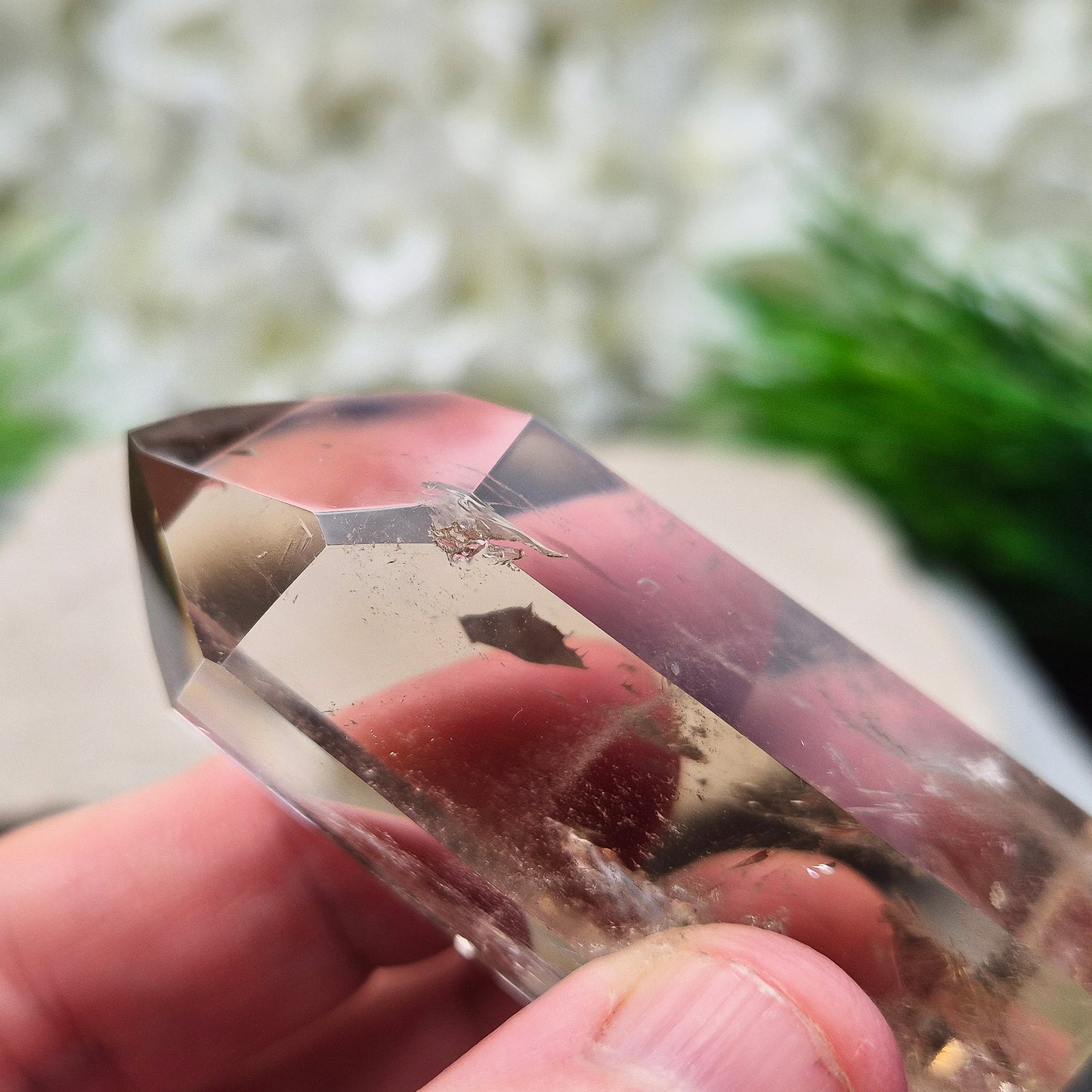 Smoky Quartz Crystal Point | perfect for times when you need to let go | Small chip, priced to reflect.